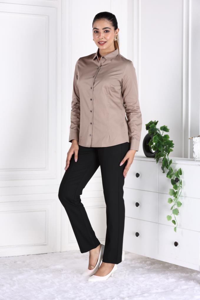 Brown Cotton Shirt - Cotton shirt