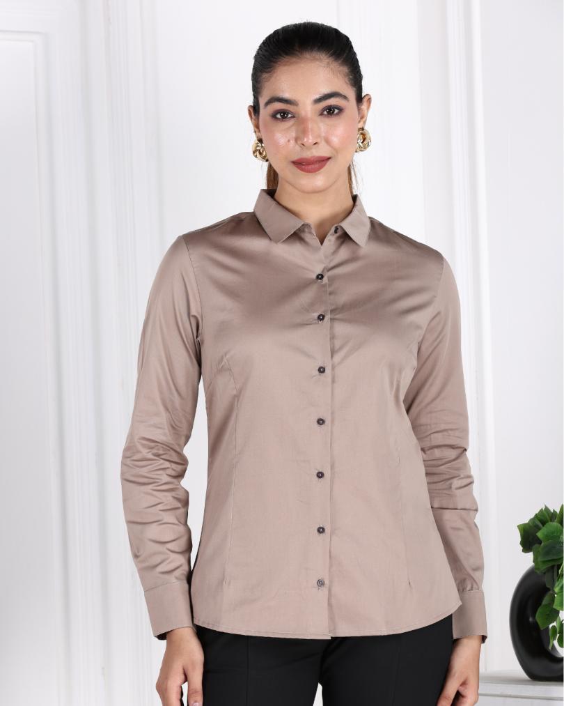 Brown Cotton Shirt - Cotton shirt