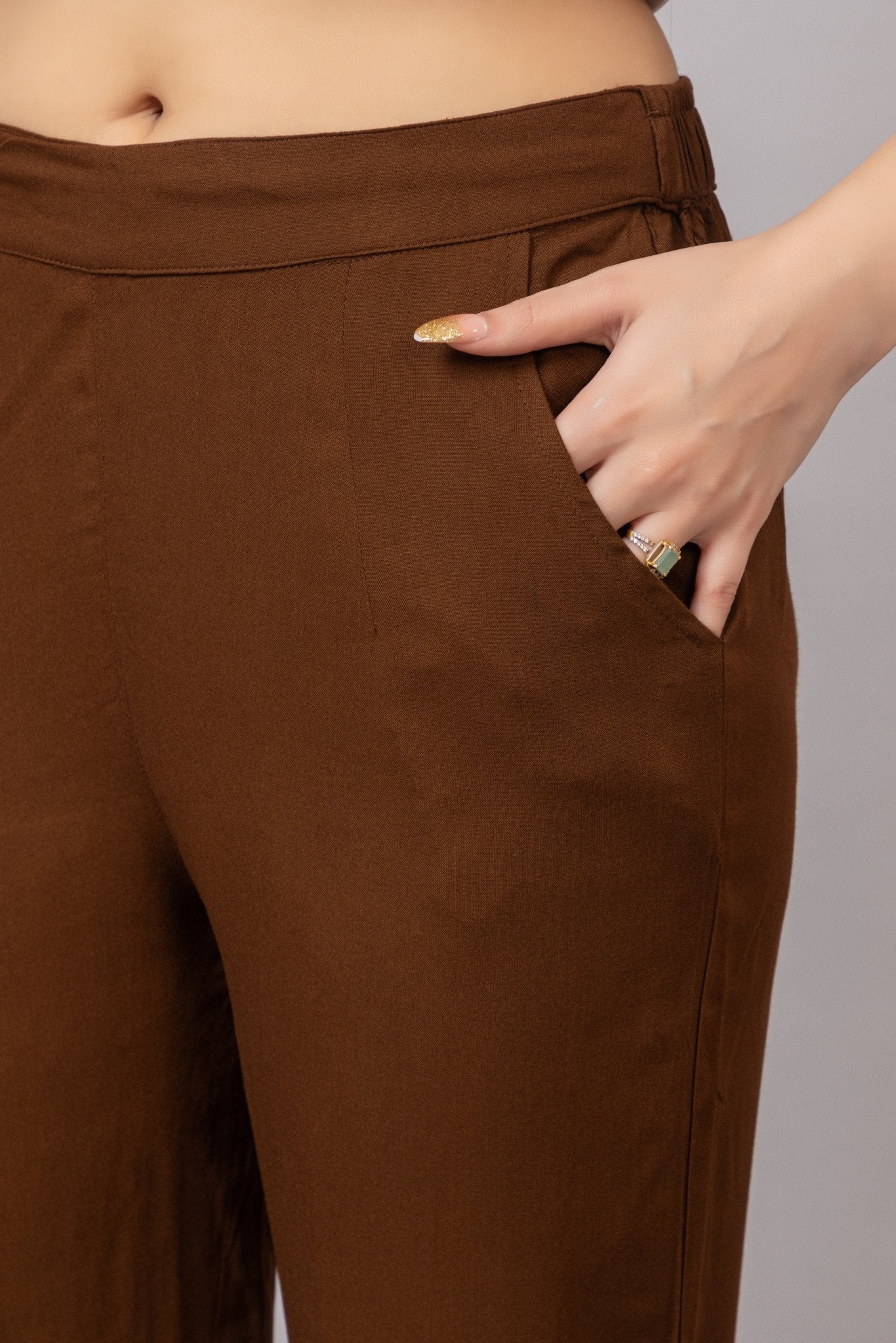 Brown rayon pant [ 100% Rayon, Liva Certified ] - Rayon pants