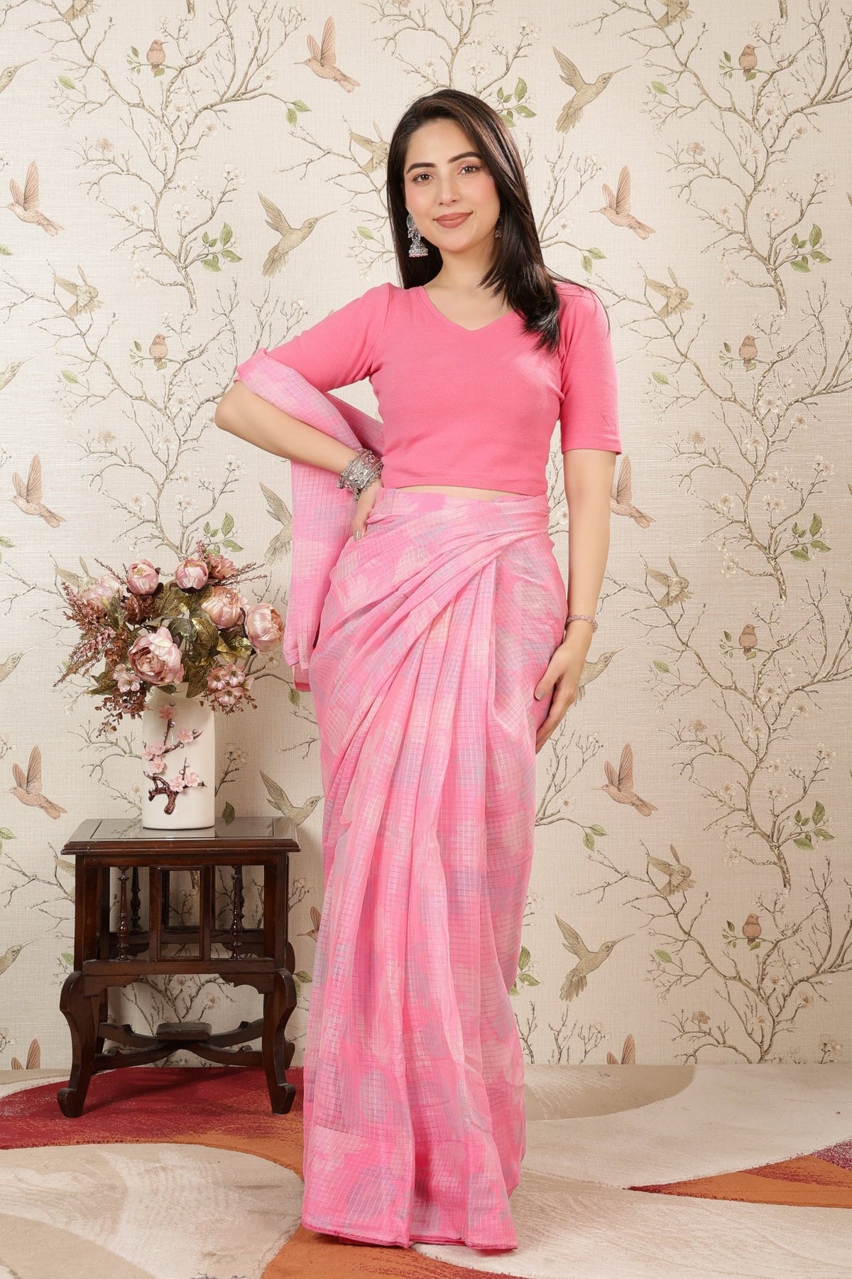 Bubblegum Pink Rib Blouse [ 100% USA HQ Cotton, 280 GSM non transparent fabric ] -Rib blouse