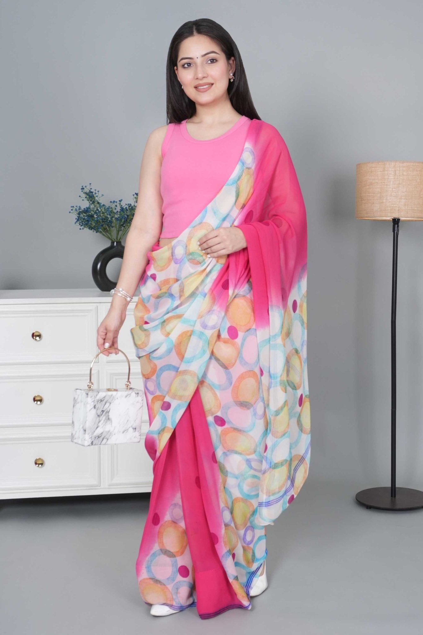 Bubblegum pink Rib Crop Blouse [ 100% USA HQ Cotton, 280 GSM non transparent fabric ] - Rib crop blouse