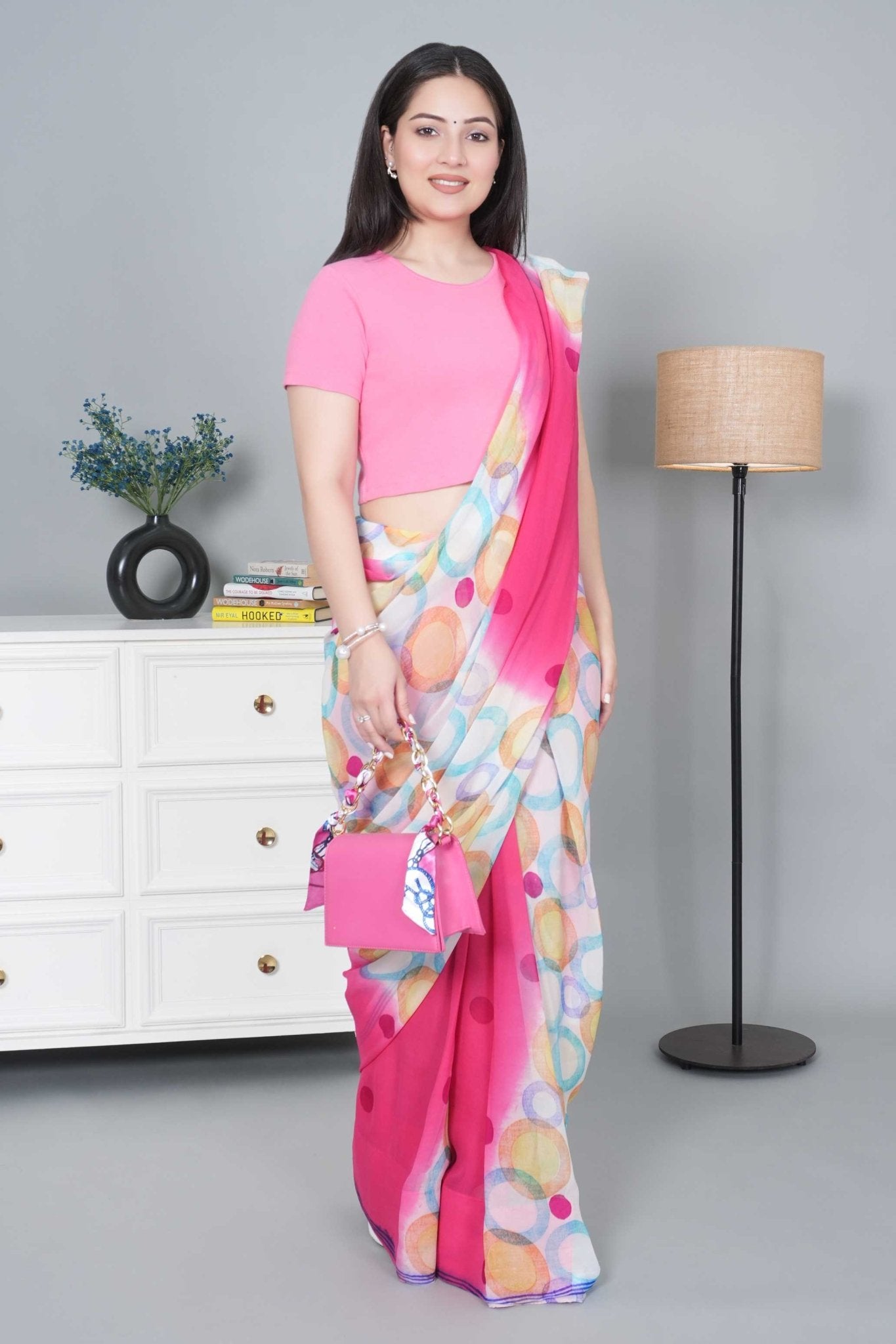 Bubblegum pink Rib Crop Tshirt Blouse [ 100% USA HQ Cotton, 280 GSM non transparent fabric ] - Rib crop tshirt blouse