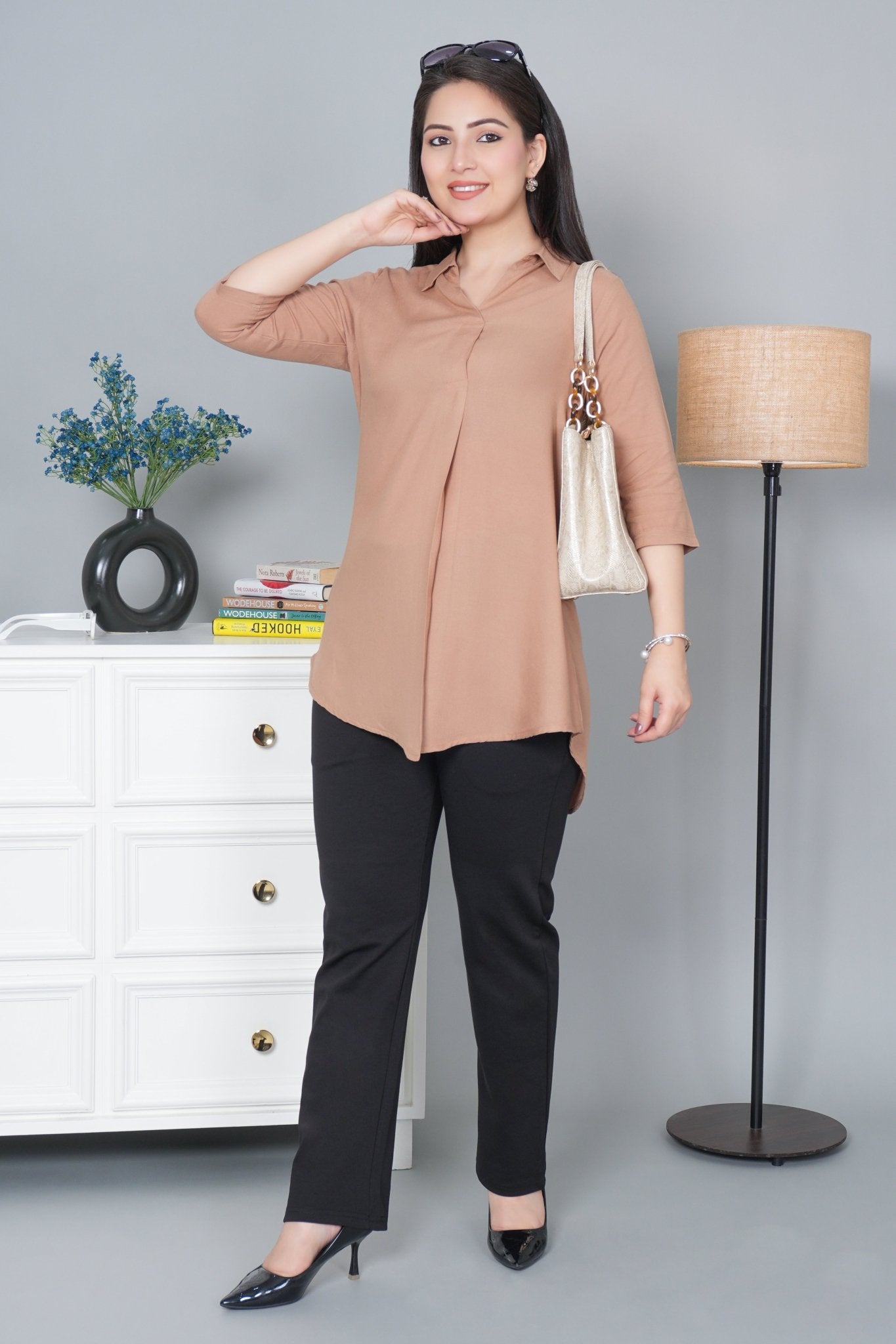 Camel rayon flare top [ 100% Rayon, Liva Certified ] - Rayon flare top