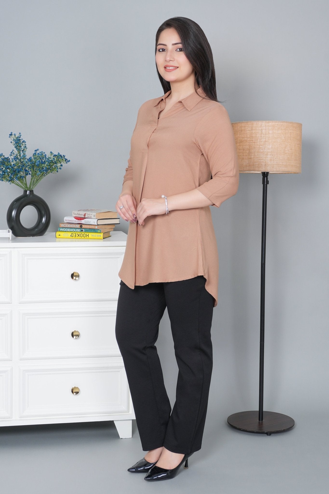 Camel rayon flare top [ 100% Rayon, Liva Certified ] - Rayon flare top