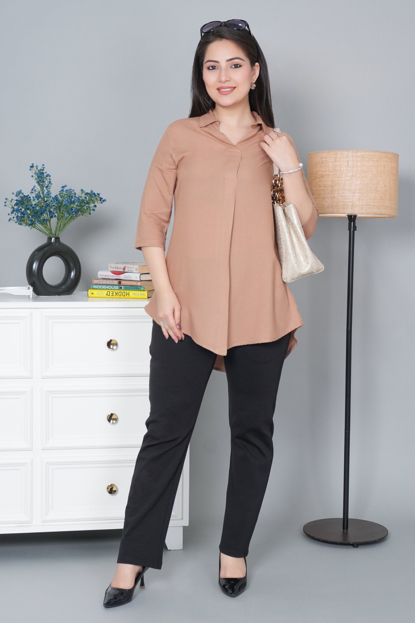 Camel rayon flare top [ 100% Rayon, Liva Certified ] - Rayon flare top