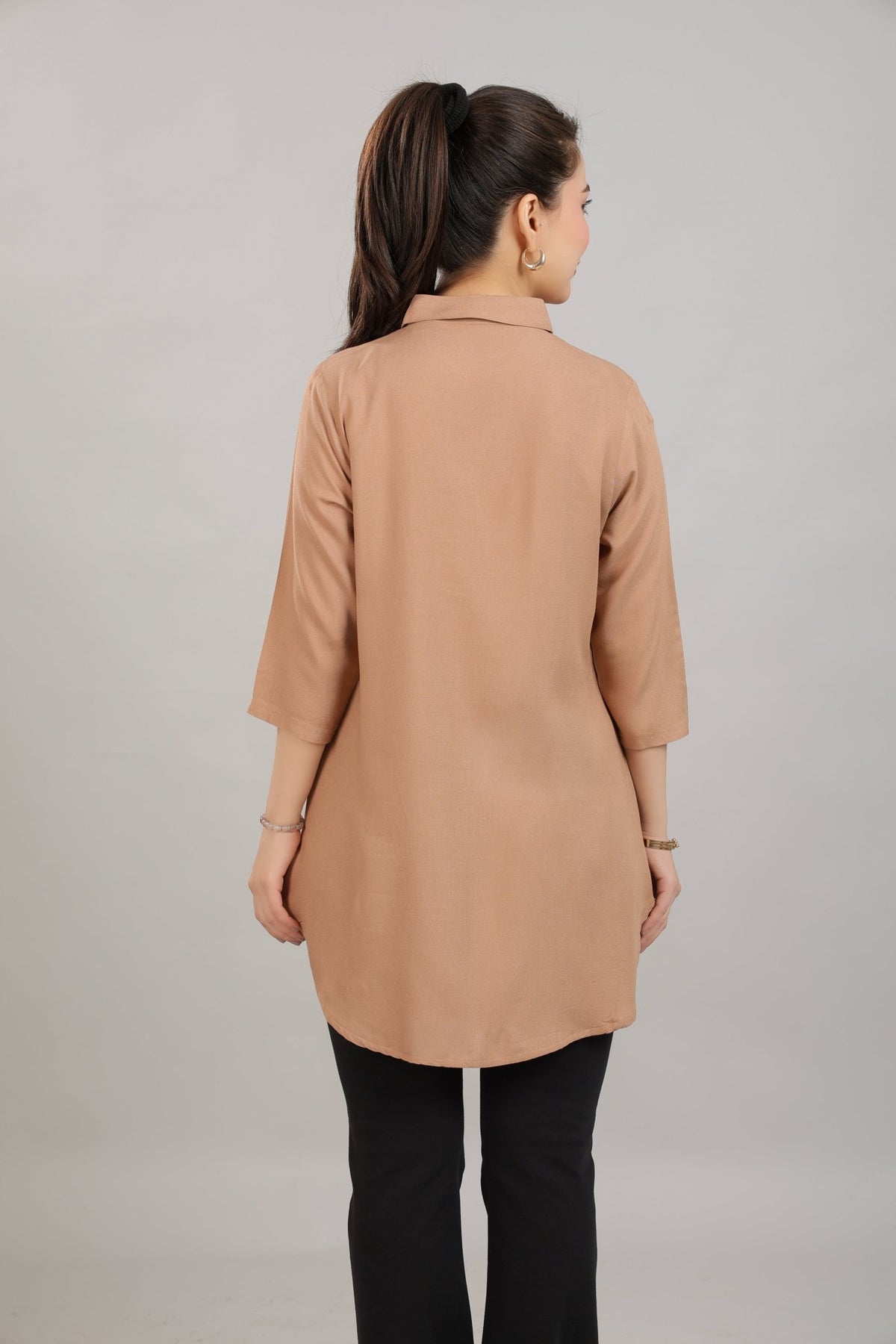 Camel rayon flare top [ 100% Rayon, Liva Certified ] -Rayon flare top