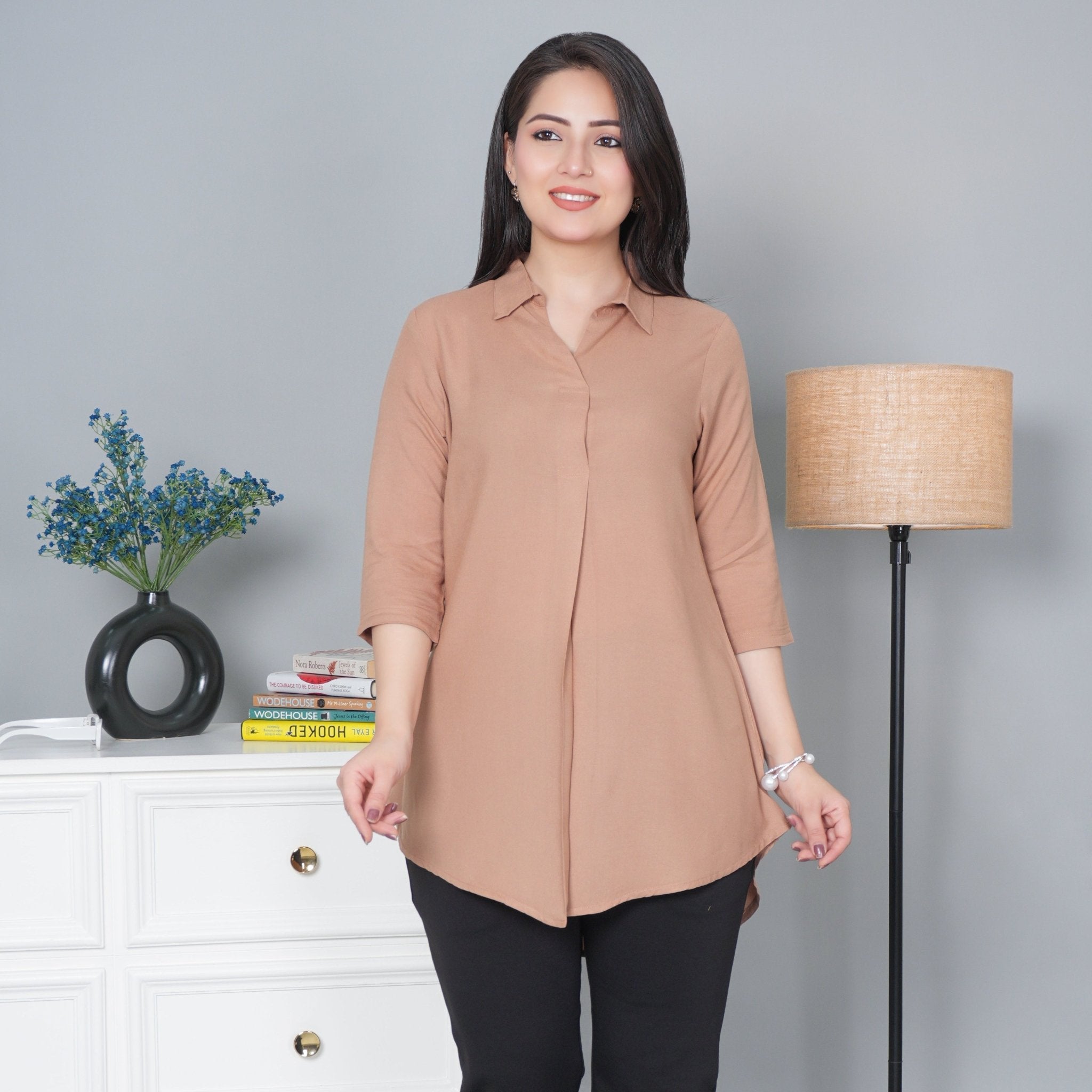Camel rayon flare top [ 100% Rayon, Liva Certified ] - Rayon flare top