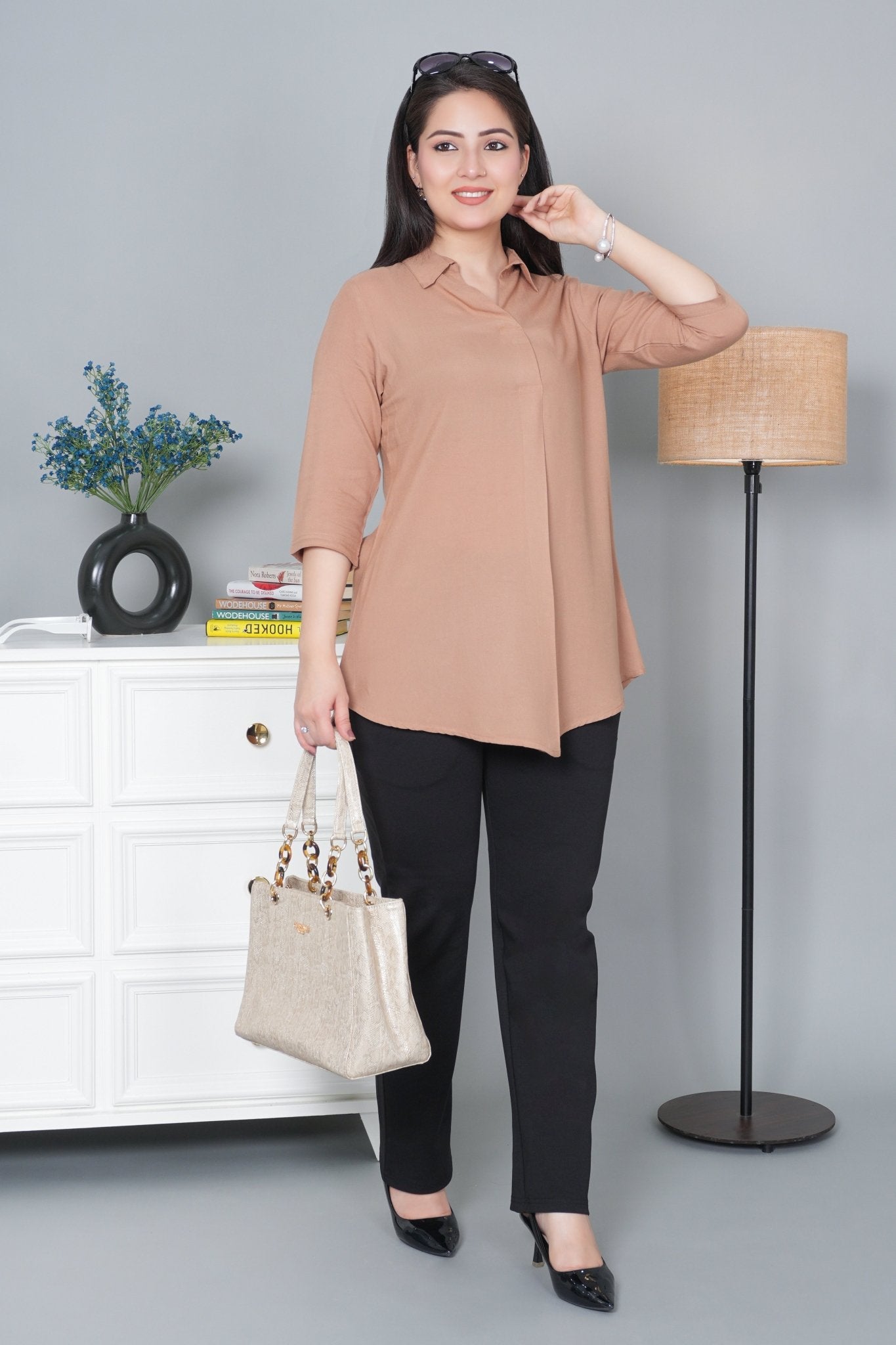 Camel rayon flare top [ 100% Rayon, Liva Certified ] - Rayon flare top