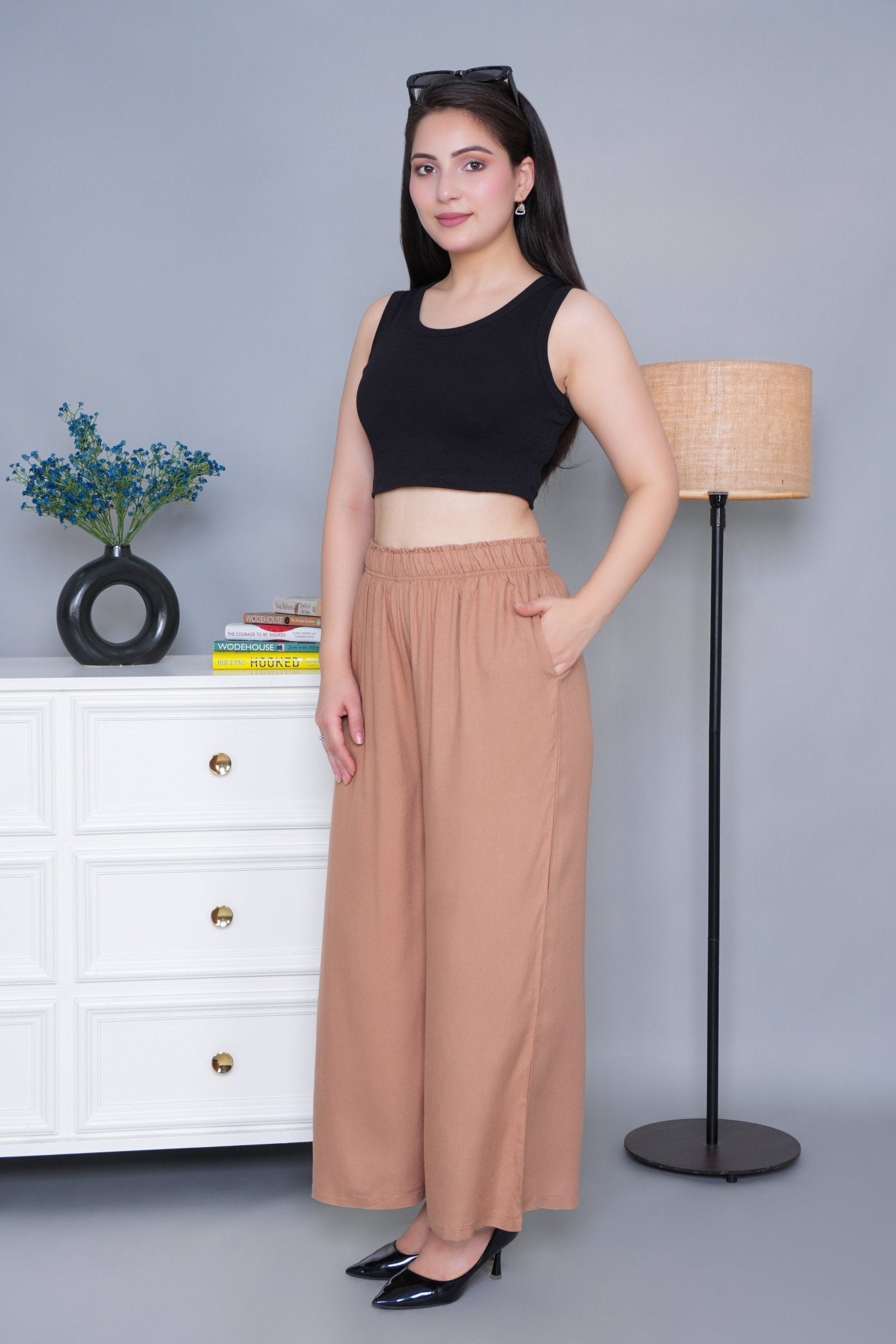 Camel rayon palazzo [ 100% Rayon, Liva Certified ] - Palazzo