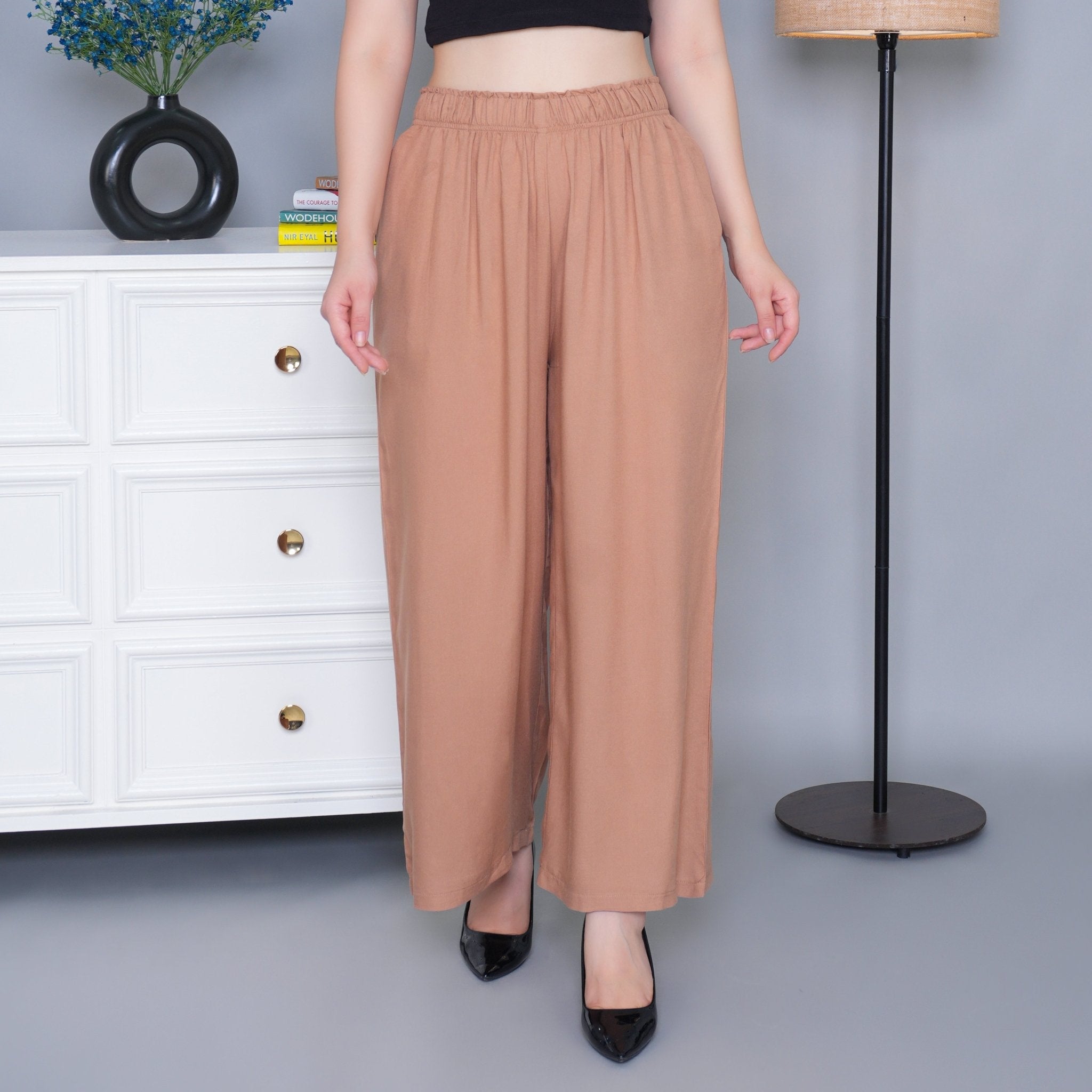 Camel rayon palazzo [ 100% Rayon, Liva Certified ] - Palazzo