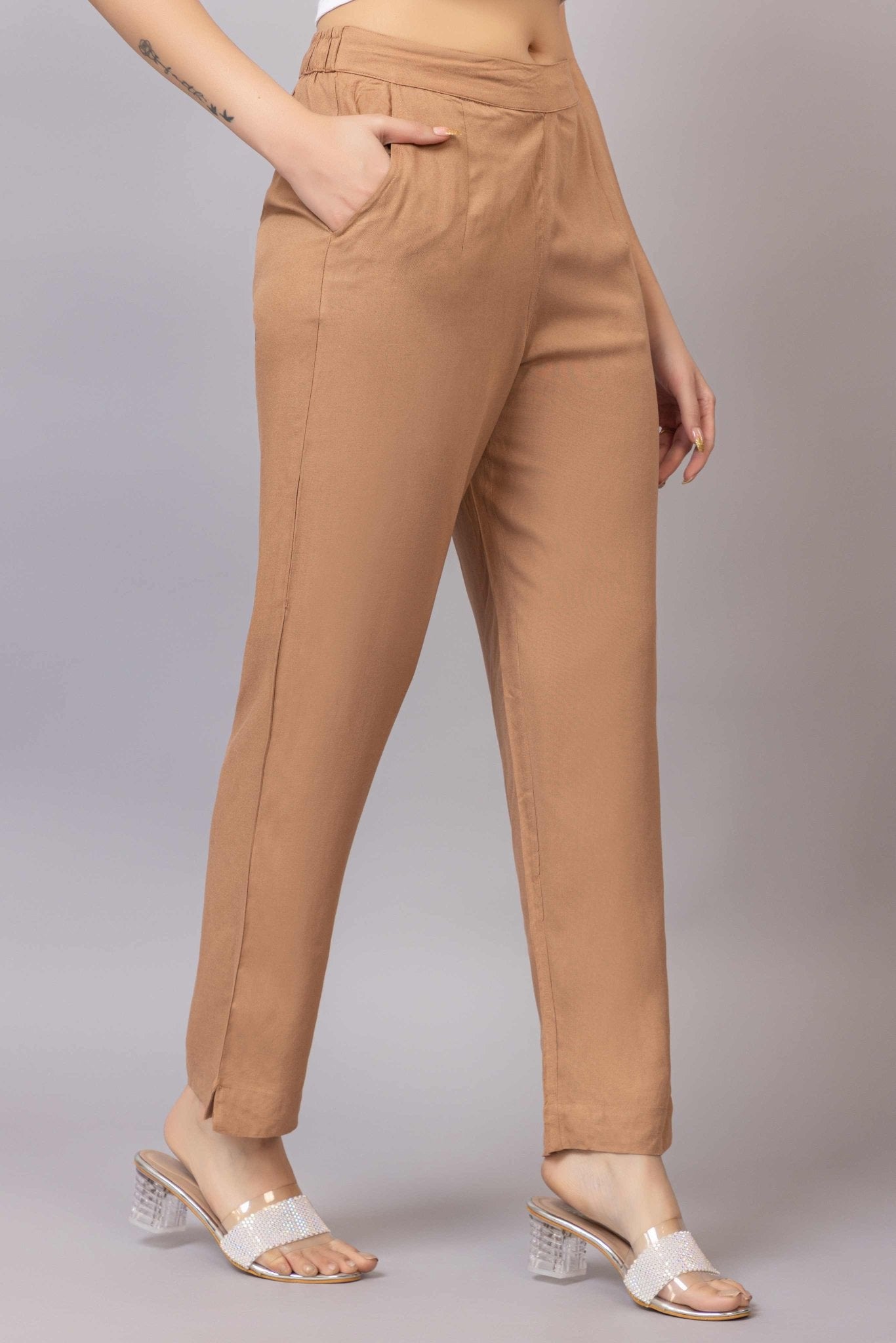 Camel rayon pant [ 100% Rayon, Liva Certified ] - Rayon pants