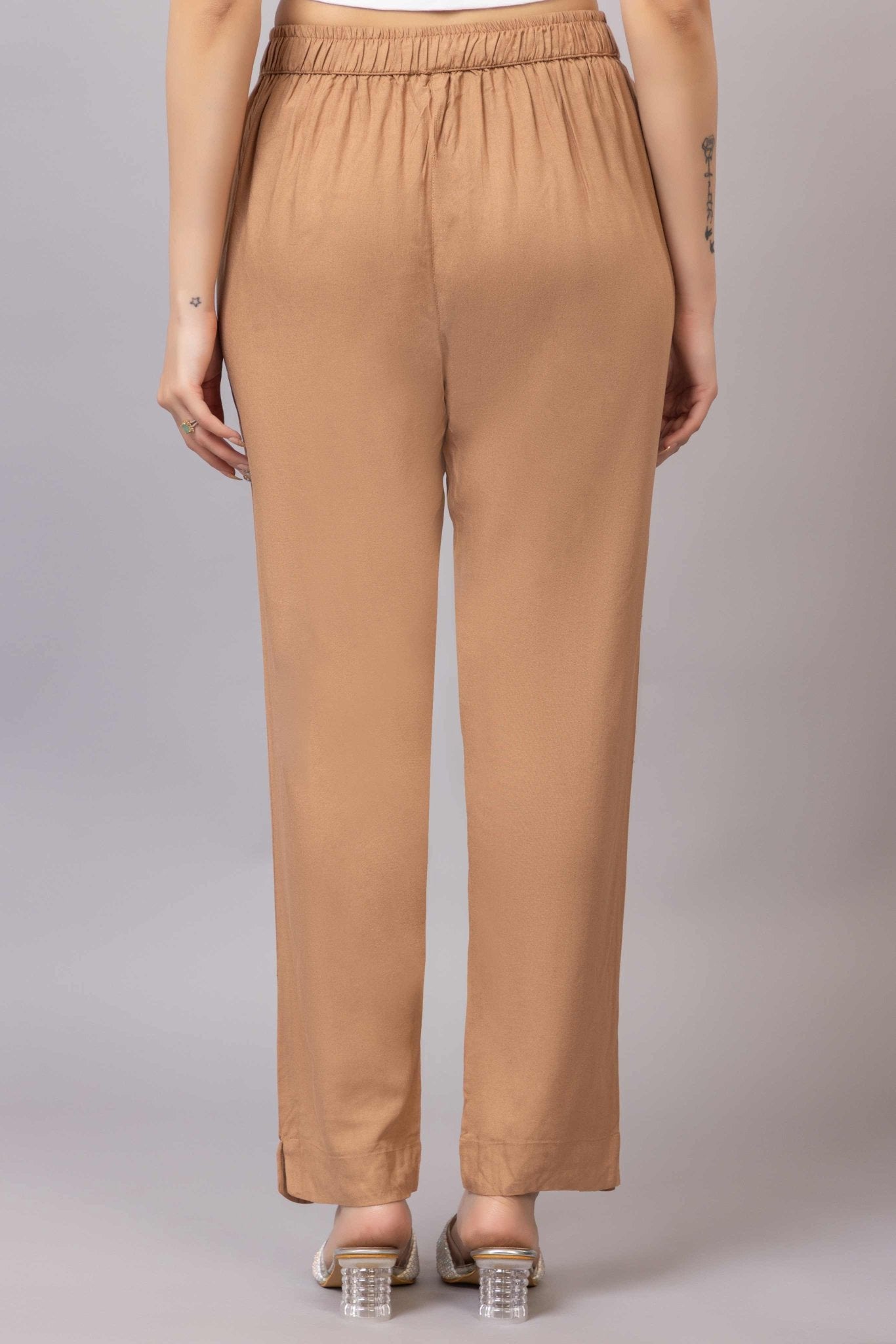 Camel rayon pant [ 100% Rayon, Liva Certified ] - Rayon pants