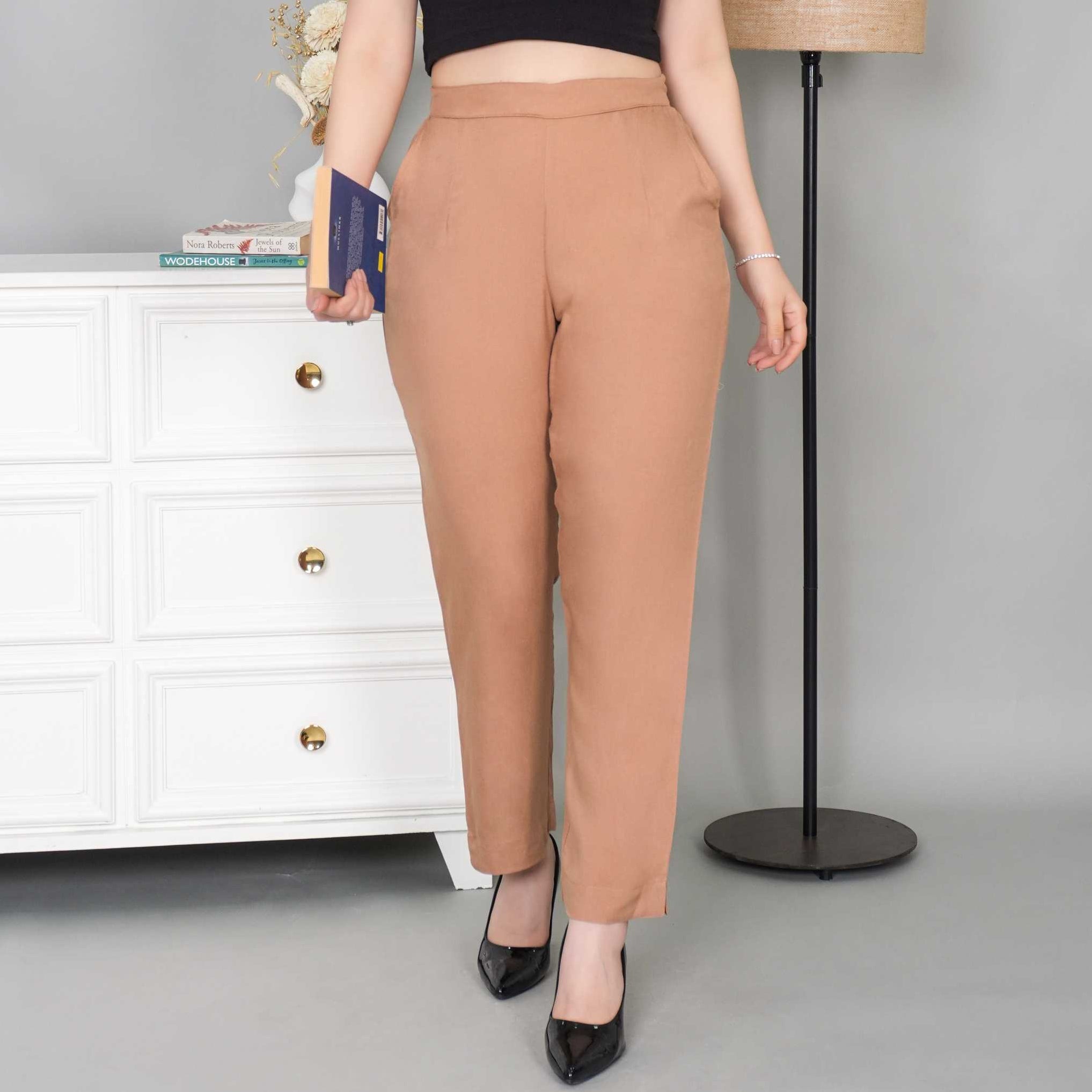 Camel rayon pant for women, casual & formal wear.