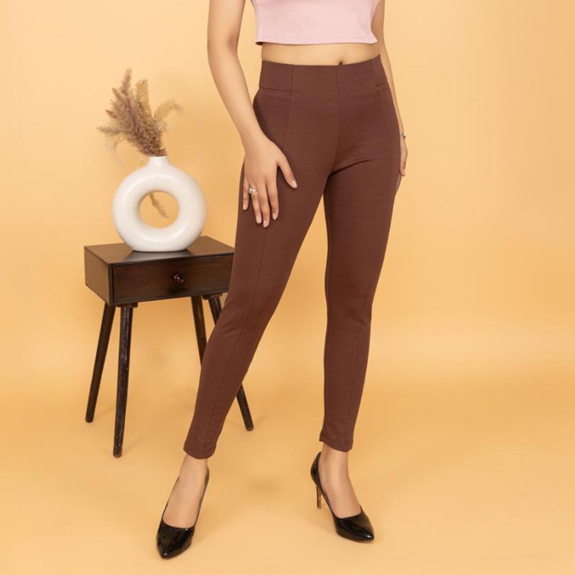 Caramel stretchable biowash USA HQ cotton jegging pant with superior elastic belt. - Milano jegging pants