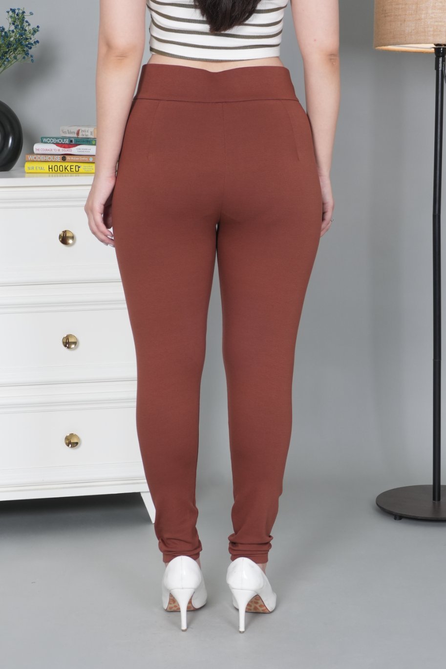 Caramel stretchable biowash USA HQ cotton jegging pant with superior elastic belt. - Milano jegging pants