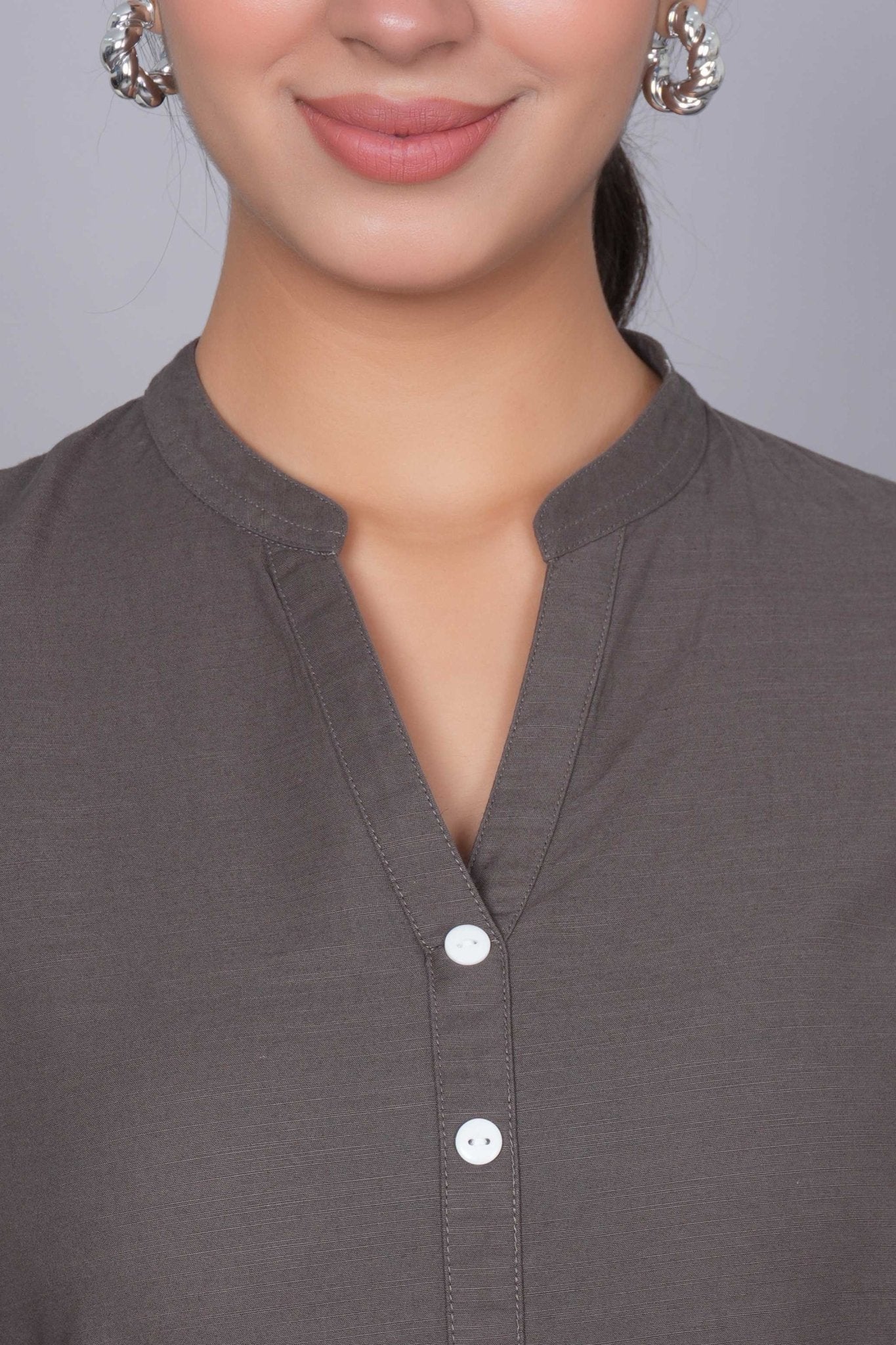 Charcoal 100% Premium Cotton Long Kurta - Long kurta