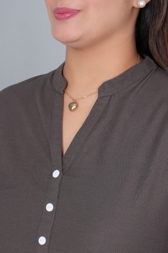 Charcoal 100% Premium Cotton Long Kurta - Long kurta