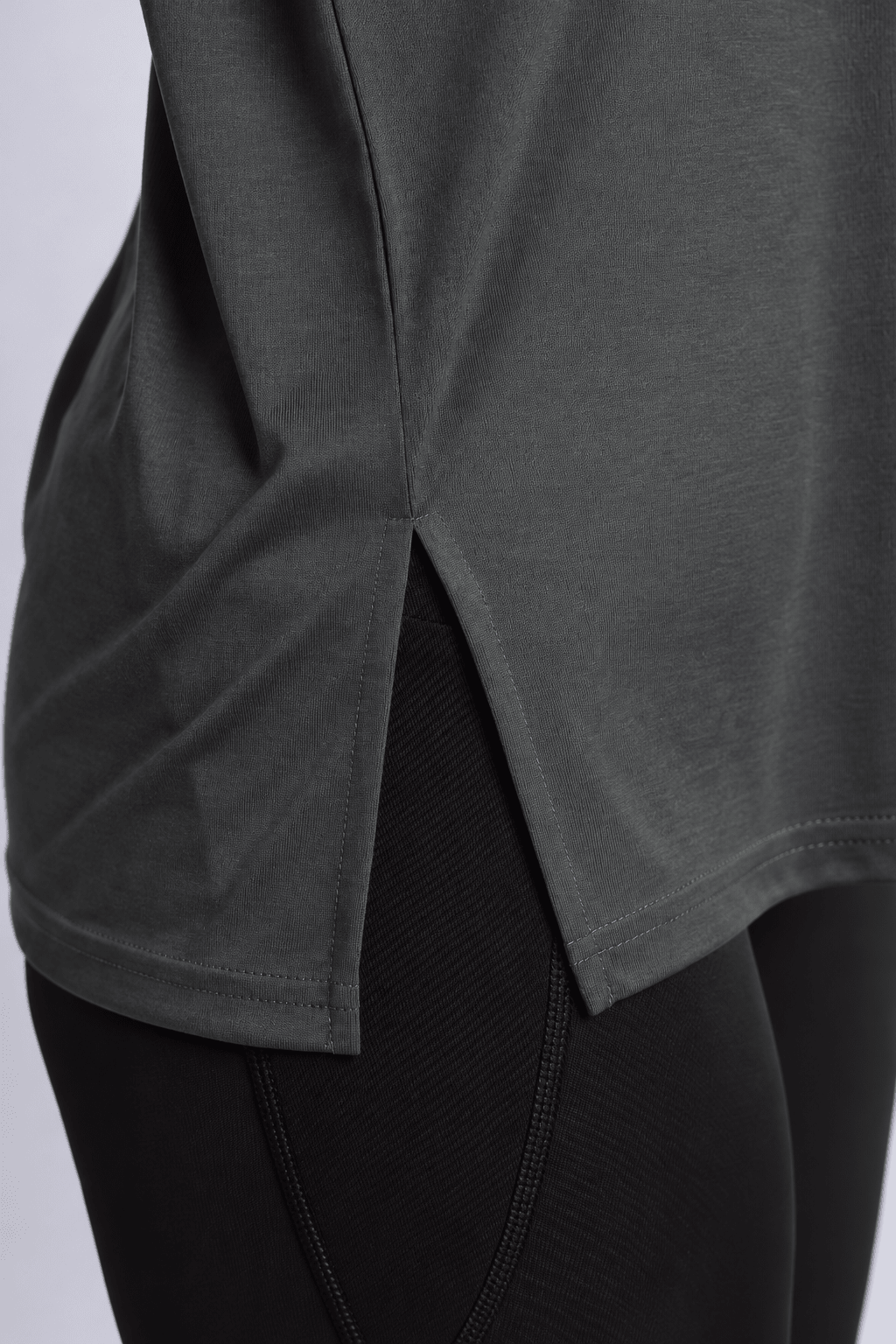 Charcoal active off shoulder tshirt -Active off shoulder tshirt