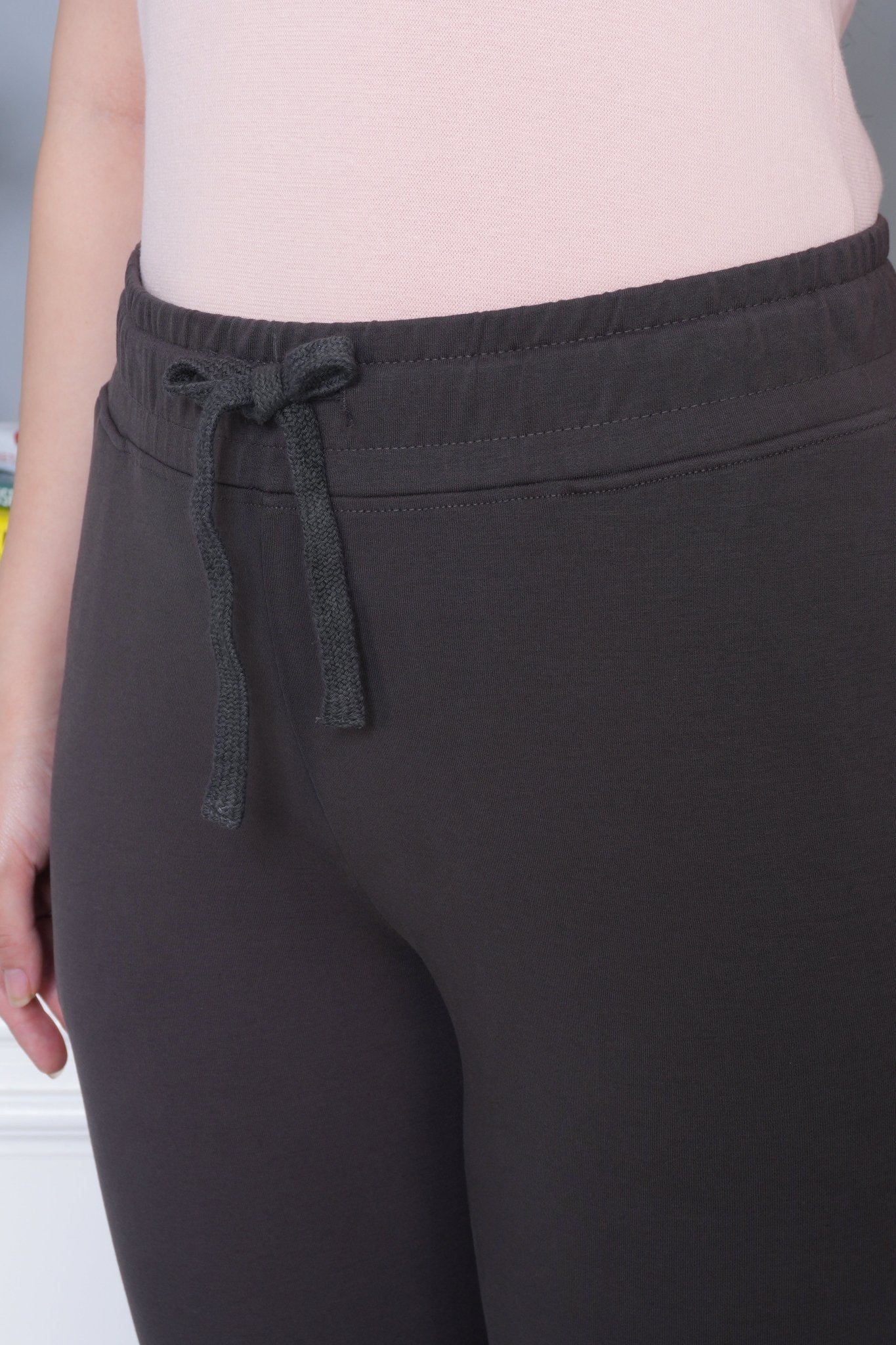 Charcoal all day home pants with extra comfort. [100% Cotton Lycra] - All day home pant