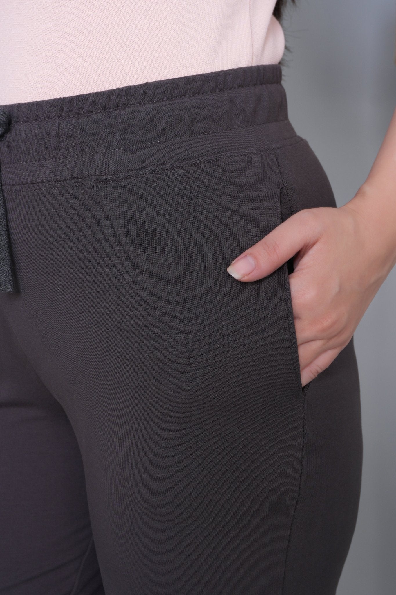 Charcoal all day home pants with extra comfort. [100% Cotton Lycra] - All day home pant