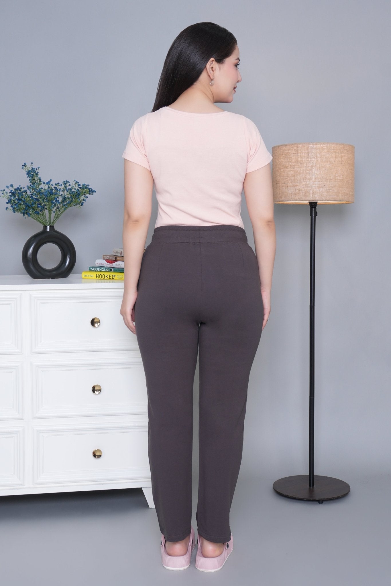 Charcoal all day home pants with extra comfort. [100% Cotton Lycra] - All day home pant