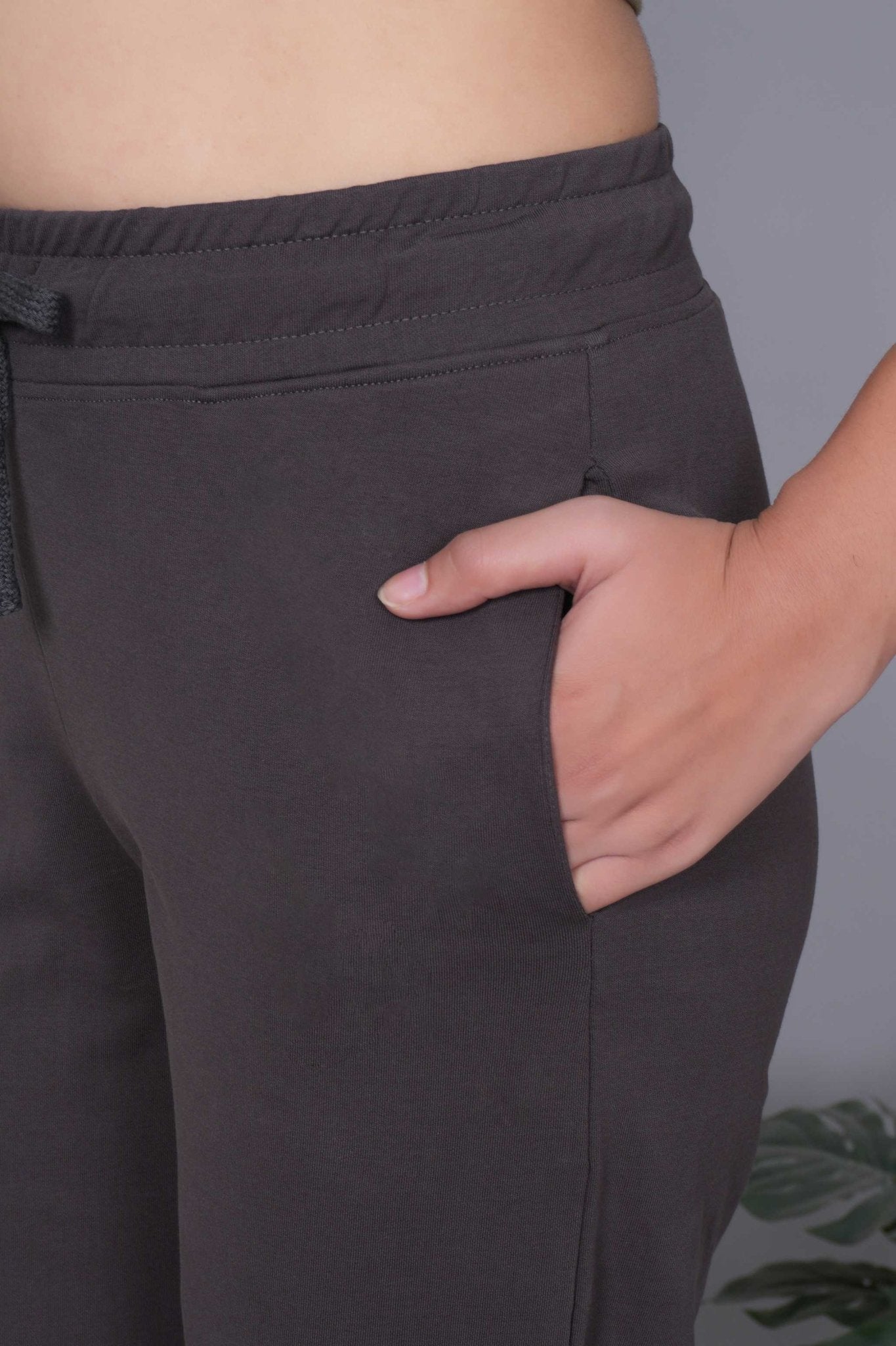 Charcoal all day home pants with extra comfort. [100% USA HQ Cotton Lycra] - All day home pant
