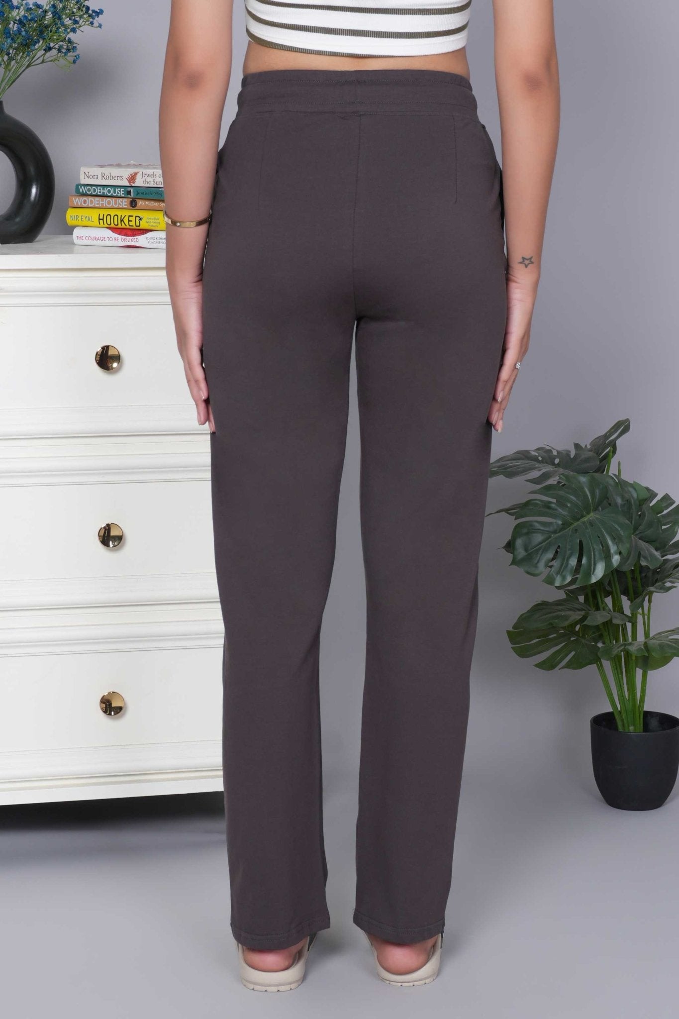 Charcoal all day home pants with extra comfort. [100% USA HQ Cotton Lycra] - All day home pant