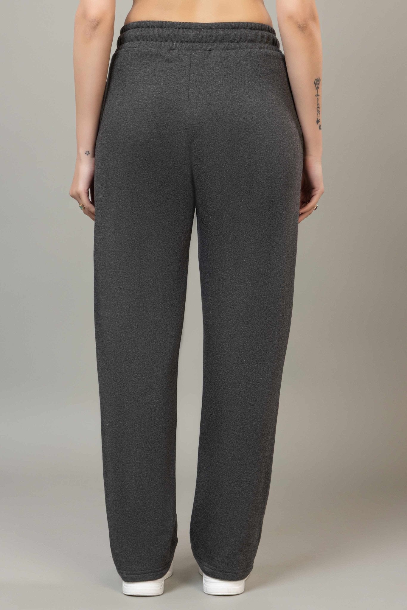 Charcoal winter warm straight fit pants - Winter straight pant