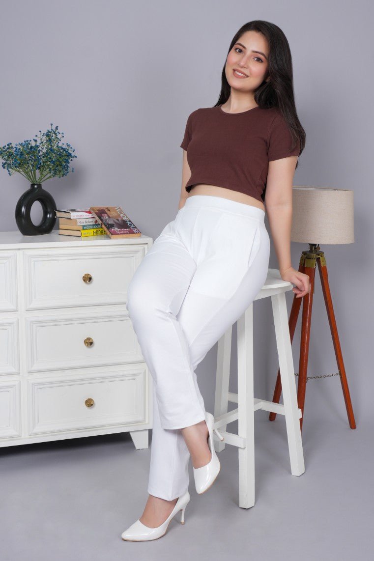 Coffee Bean Rib Crop T Shirt [ 100% USA HQ Cotton, 280 GSM non transparent fabric ] - Rib crop t shirt