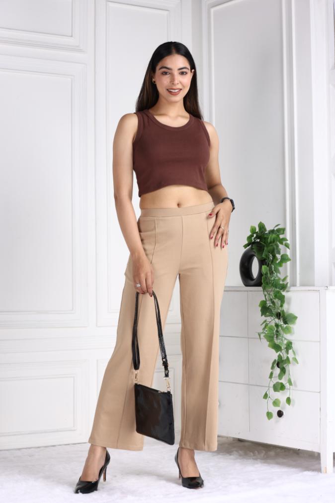 Coffee Bean Rib Crop Vest [ 100% USA HQ Cotton, 280 GSM non transparent fabric ] - Rib crop vest