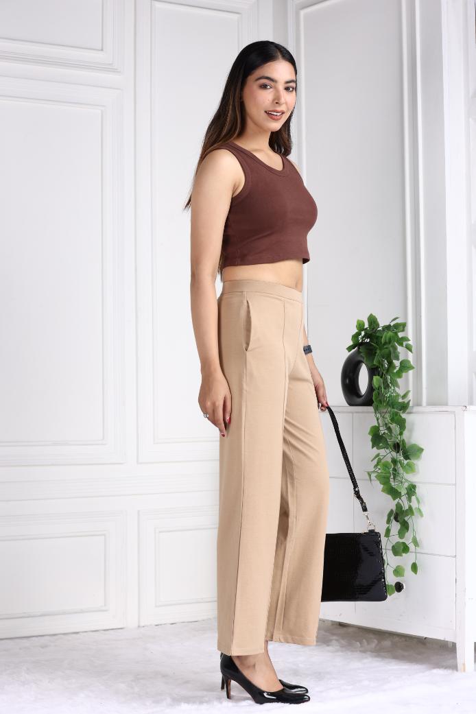 Coffee Bean Rib Crop Vest [ 100% USA HQ Cotton, 280 GSM non transparent fabric ] - Rib crop vest