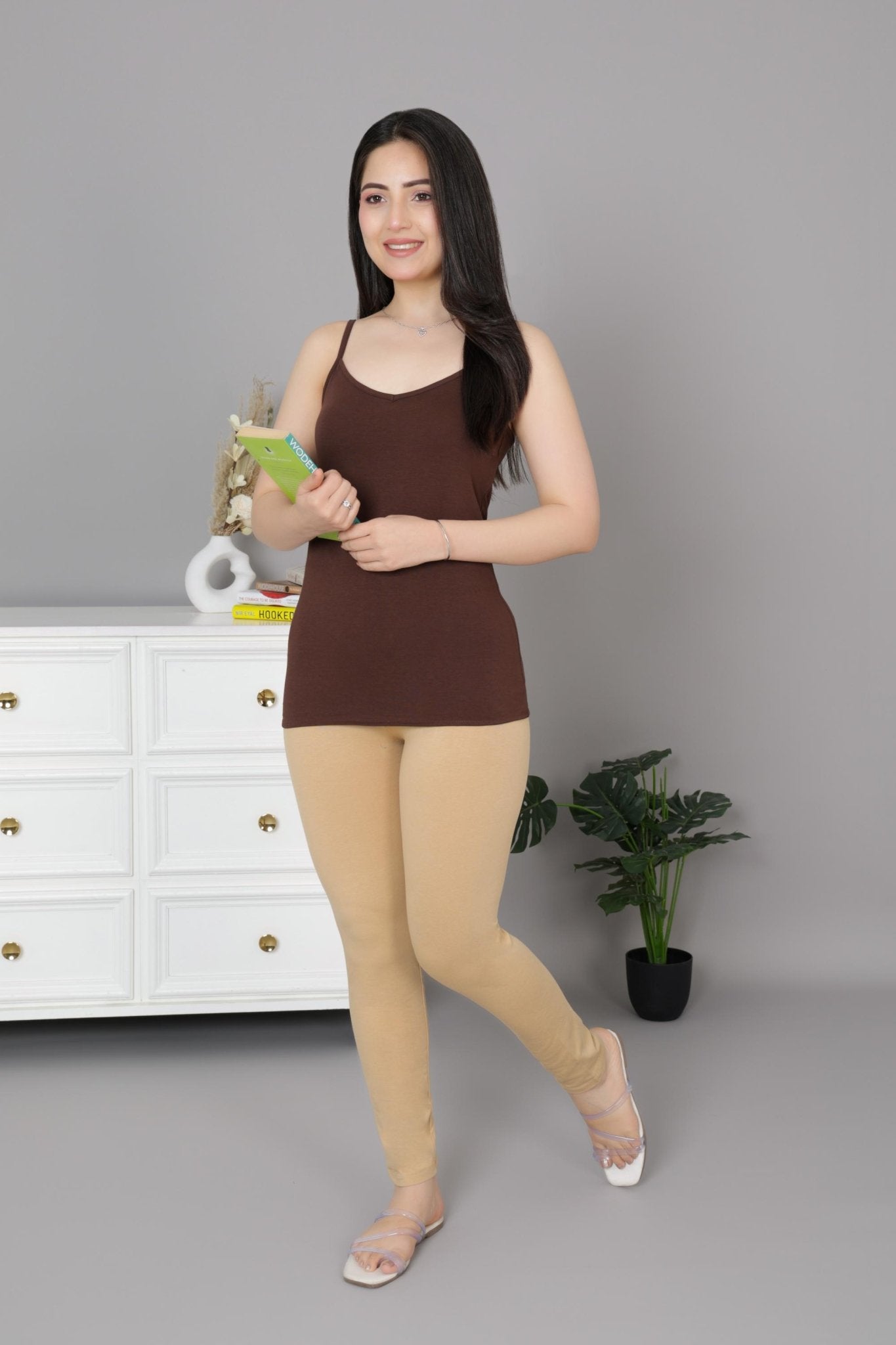 Coffee Cotton Camisole [100% Cotton spandex] - Cotton camisole