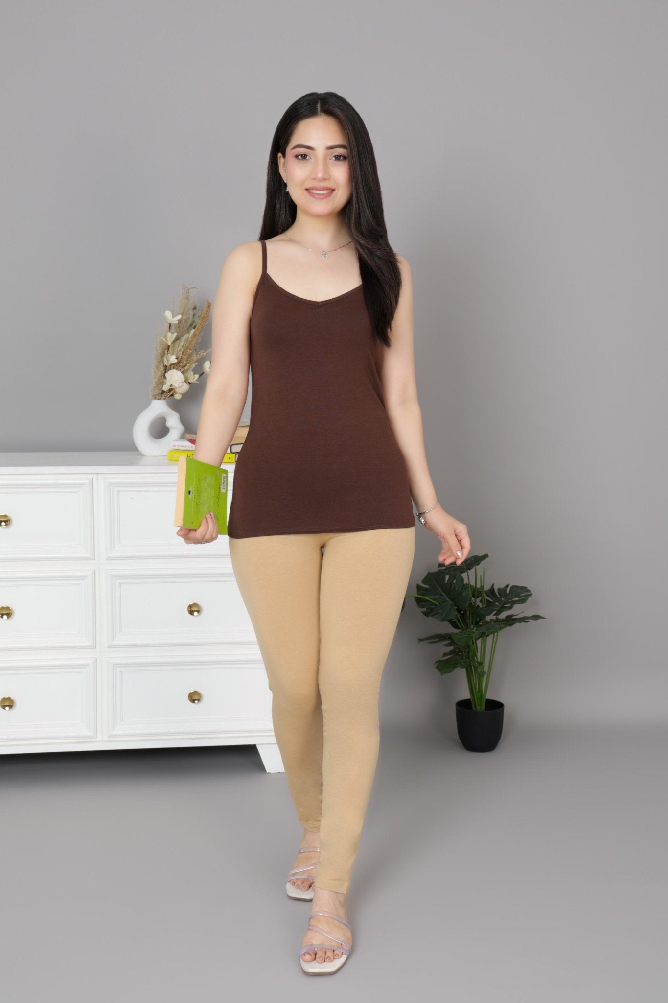 Coffee Cotton Camisole [100% Cotton spandex] - Cotton camisole