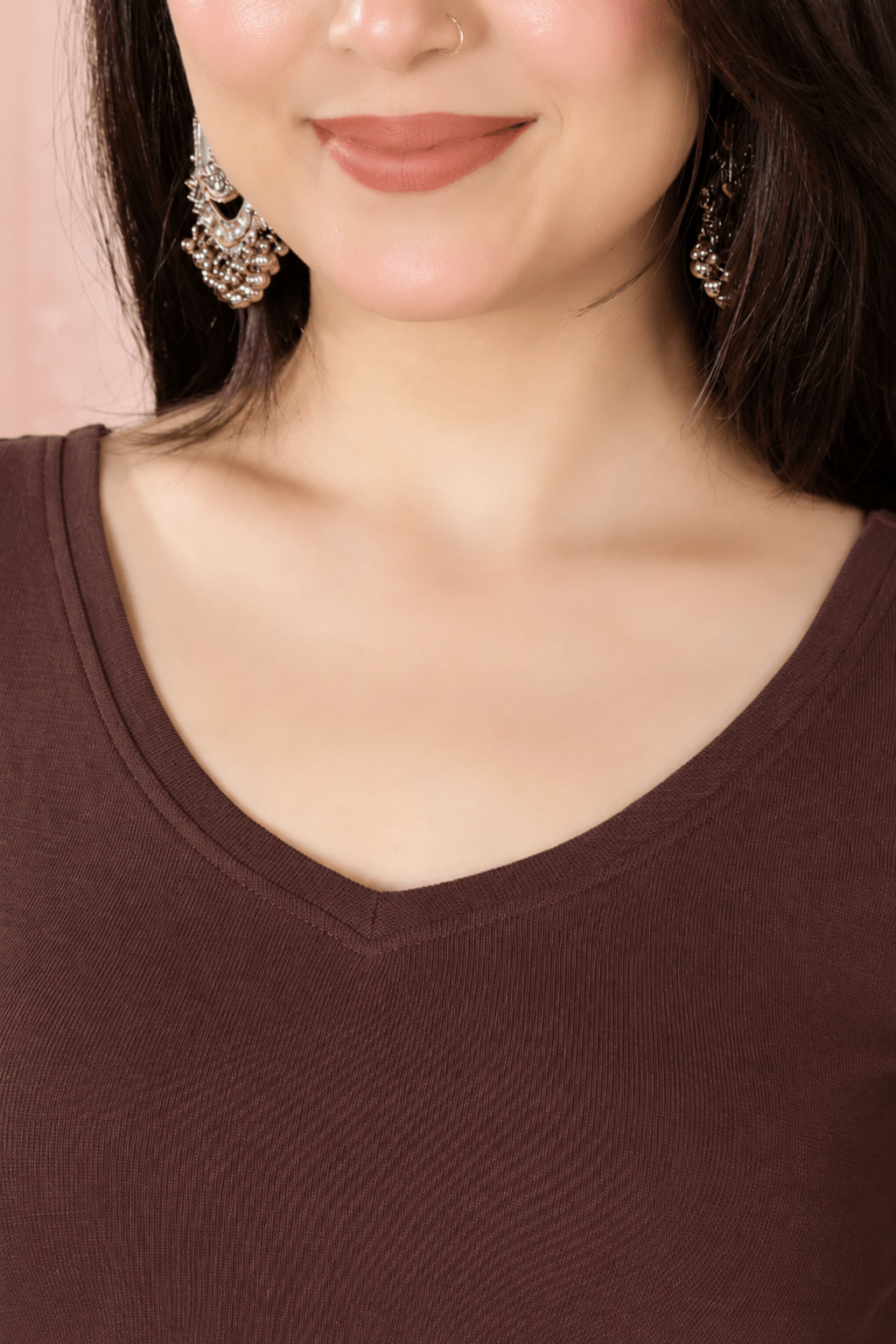 Coffee Rib Blouse [ 100% USA HQ Cotton, 280 GSM non transparent fabric ] -Rib blouse