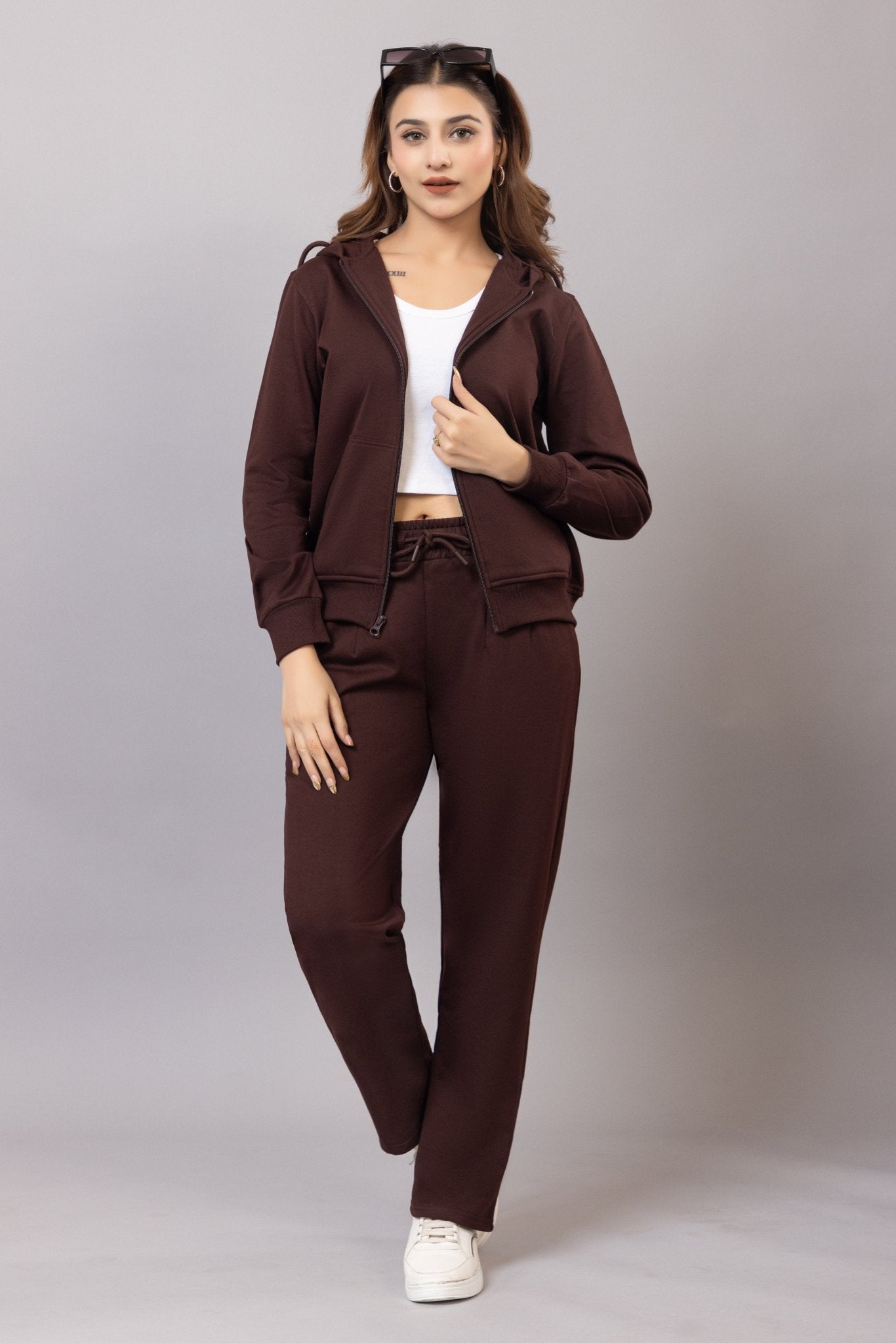 Coffee winter warm straight fit pants - Winter straight pant