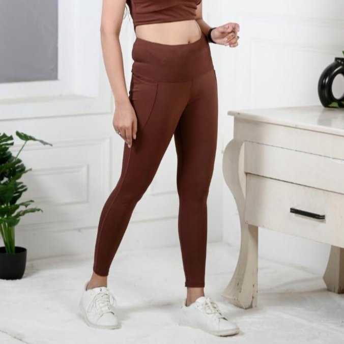 Dark Brown Active Tight - Active active pants