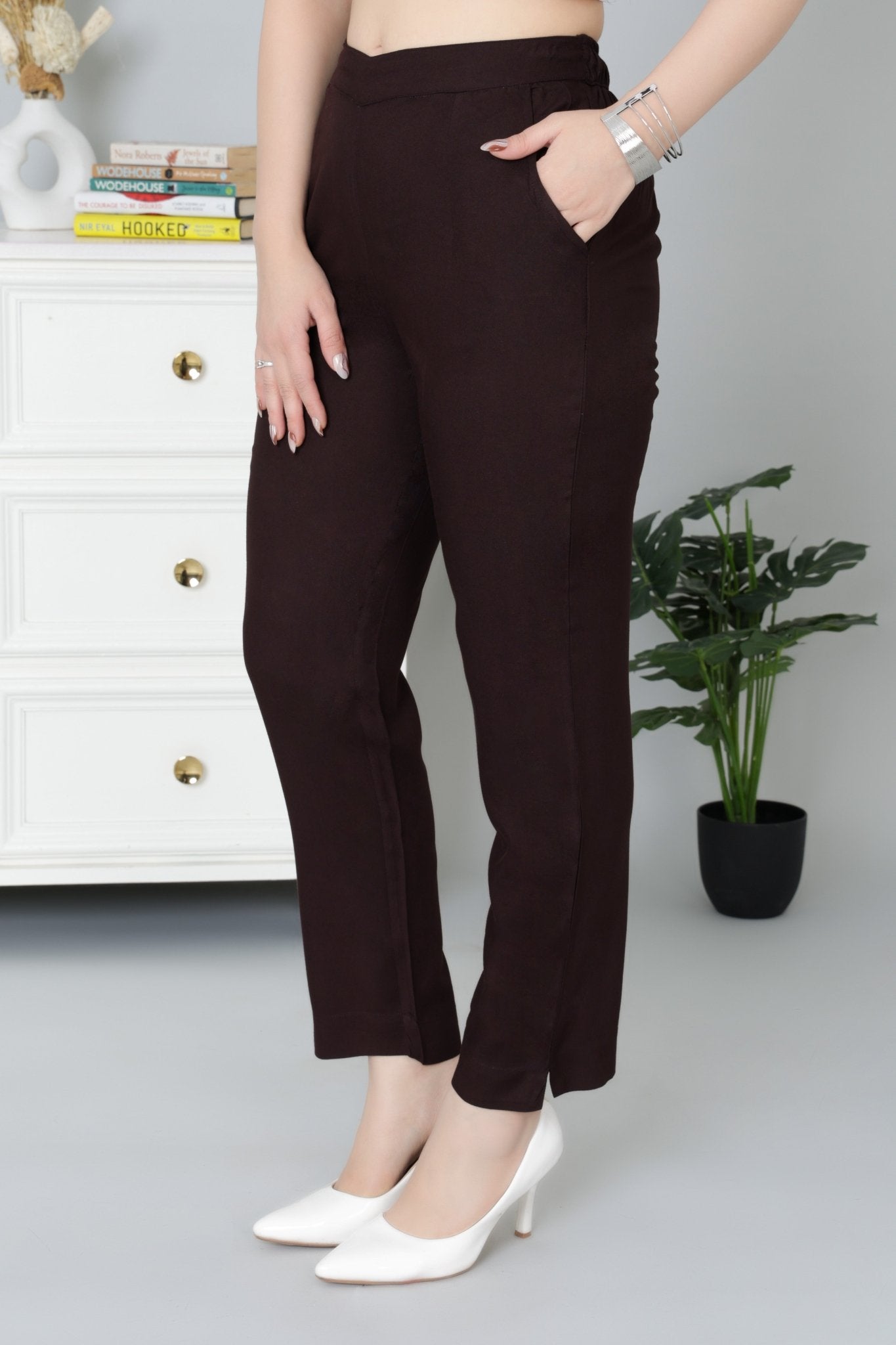 Dark chocolate rayon pant [ 100% Rayon, Liva Certified ] - Rayon pants