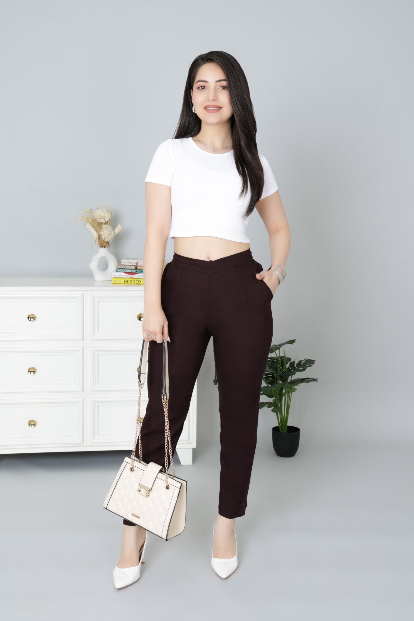 Dark chocolate rayon pant [ 100% Rayon, Liva Certified ] - Rayon pants