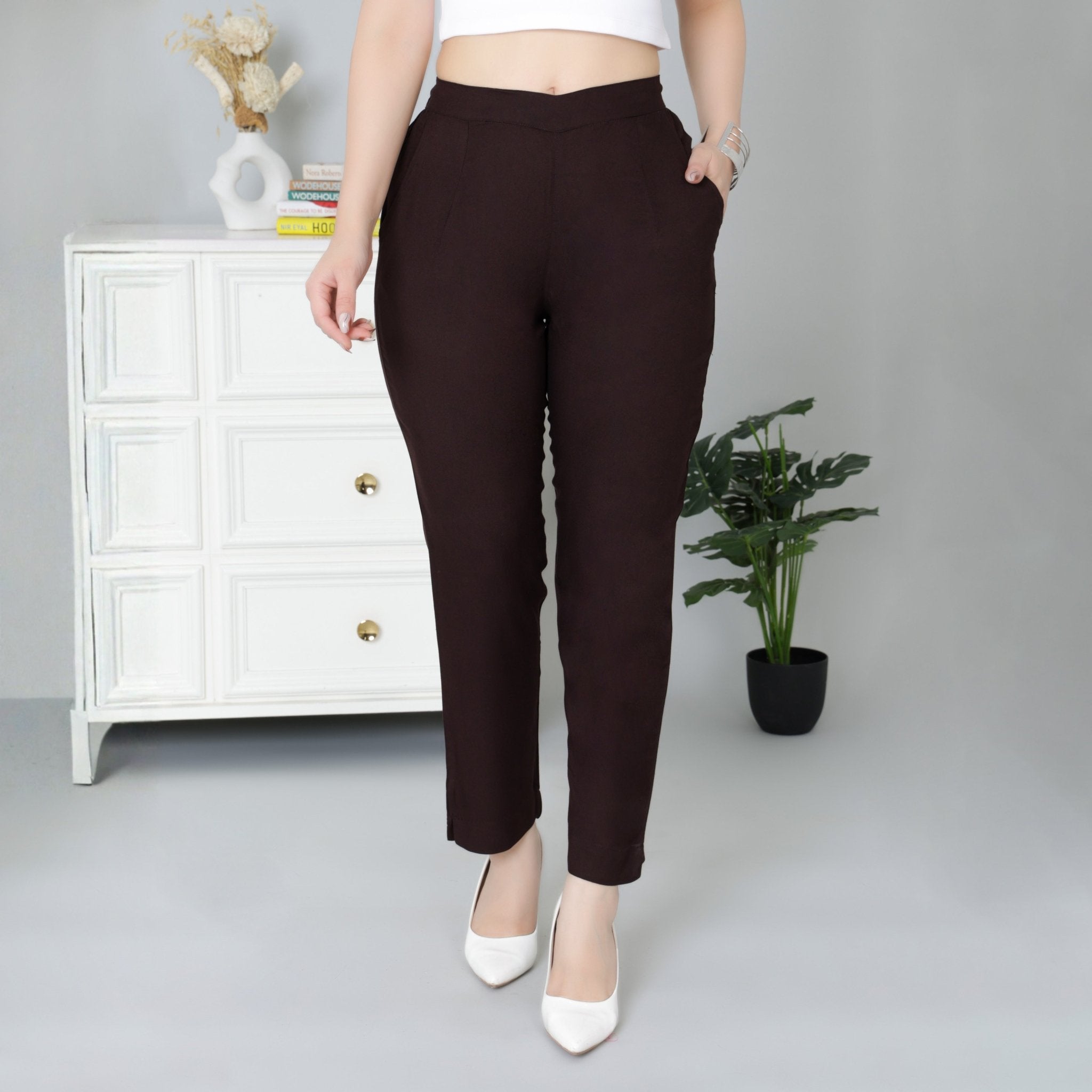 Dark chocolate rayon pant [ 100% Rayon, Liva Certified ] - Rayon pants