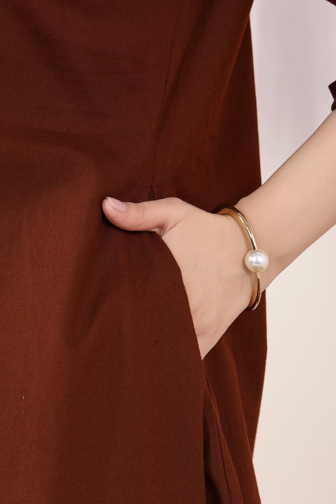 Dark Coffee Planket A Line Kurta [100% pure cotton] -planket a line kurta