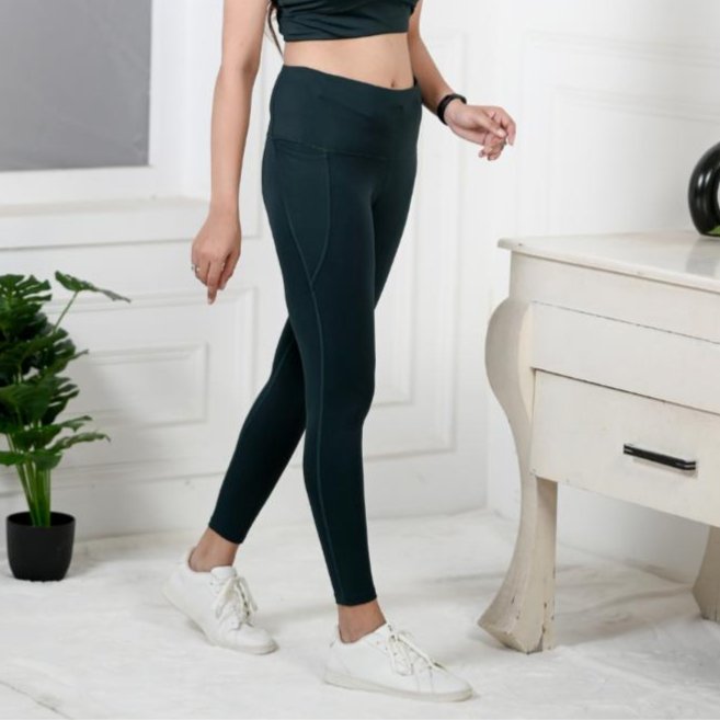 Dark Green Active Tight - Active tight pants