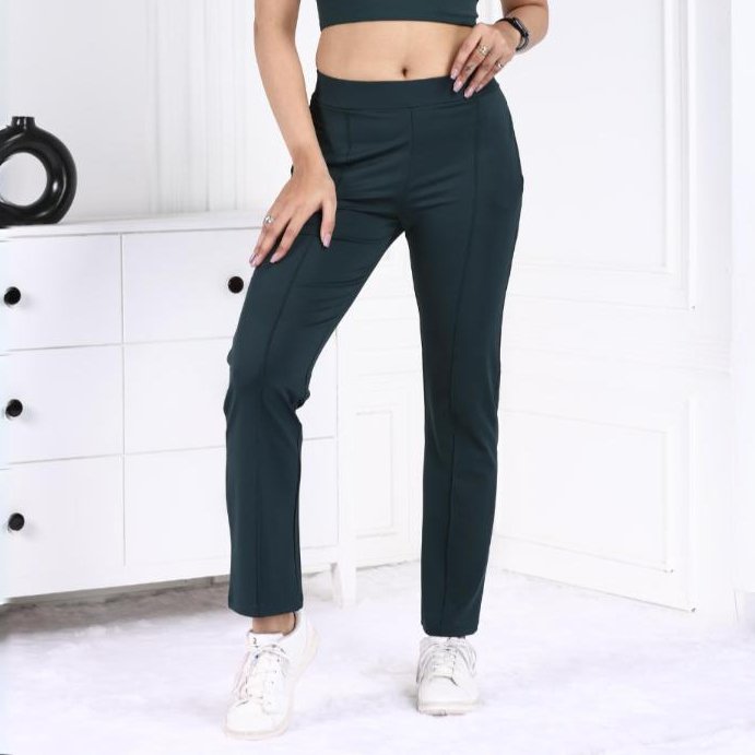 Dark Green Active Yoga Pant Straight fit - Active cigarette pencil pants