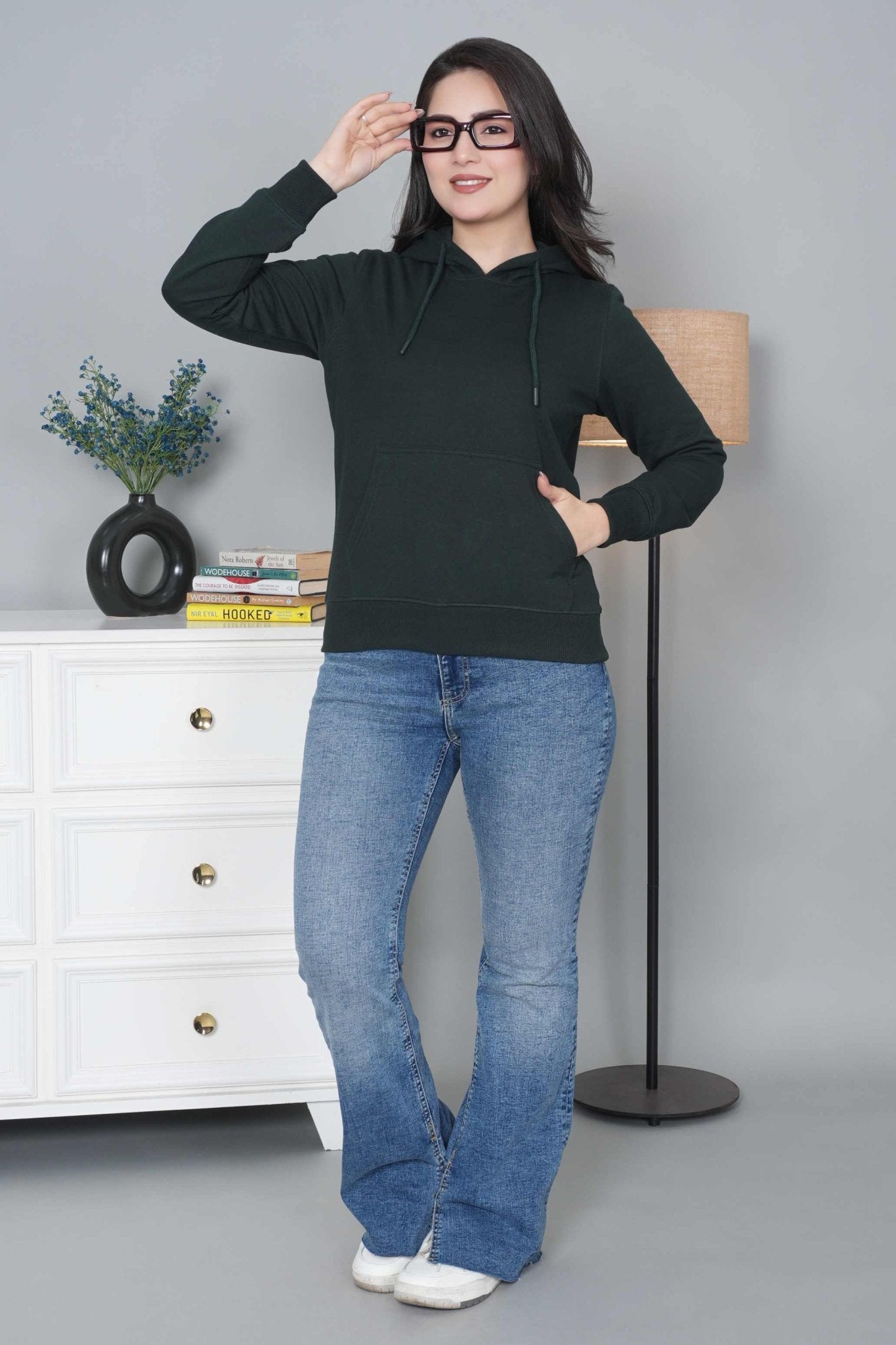 Dark green winter warm hoodies without zip with ultimate comfort - Winter hoodies