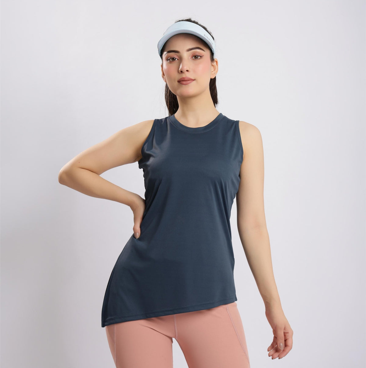 Dark grey active drape flow vest -Active drape flow vest