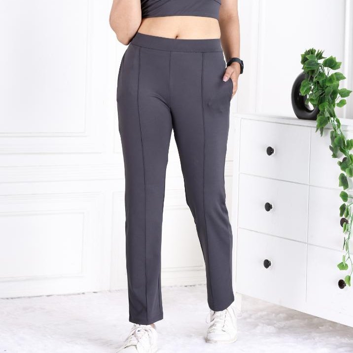 Dark Grey Active Yoga Pant Straight fit - Active cigarette pencil pants