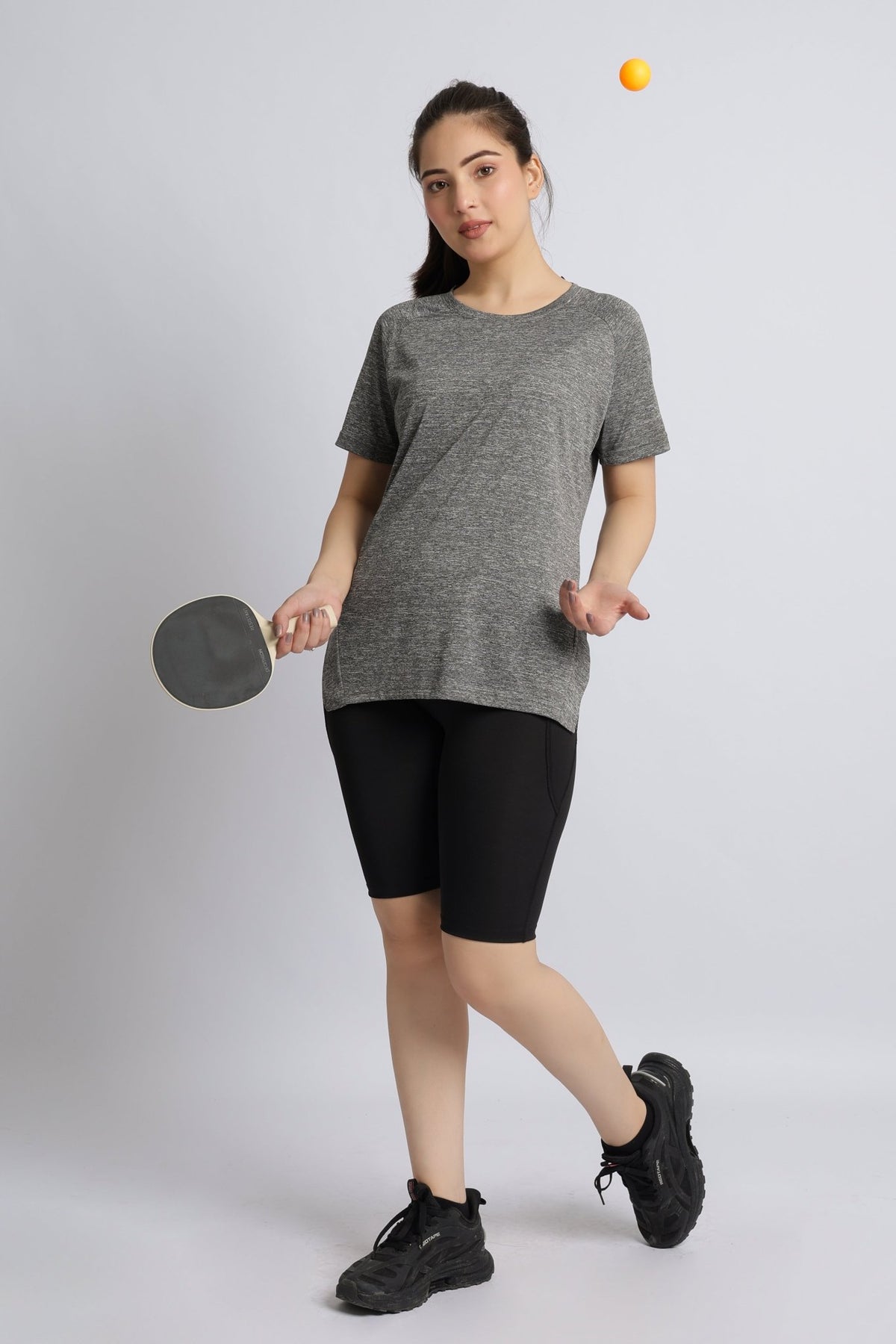 Dark grey melange active regular tshirt -Active regular tshirt