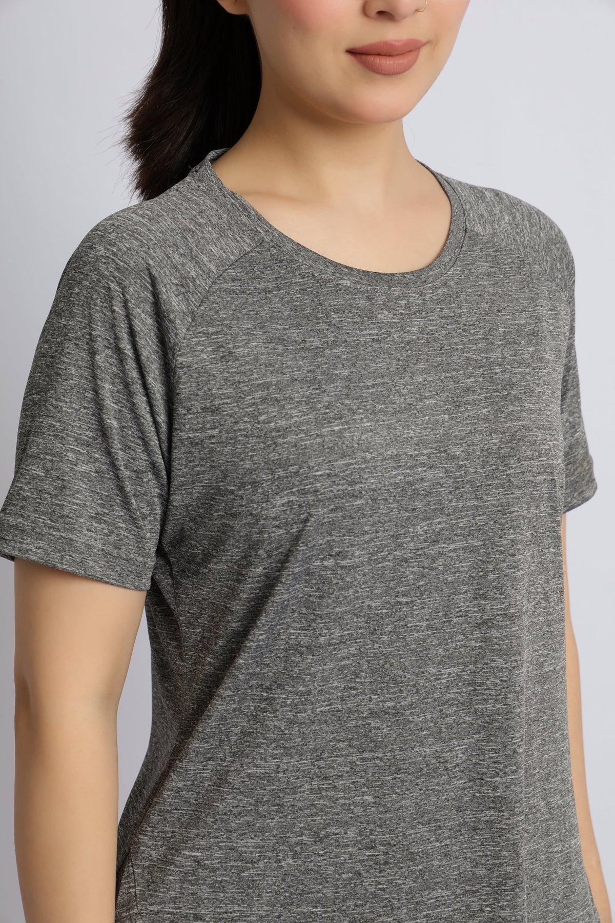 Dark grey melange active regular tshirt -Active regular tshirt