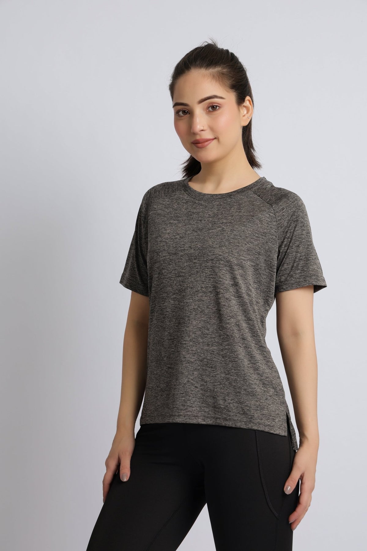 Dark grey melange active relax tshirt -Active relax t shirt