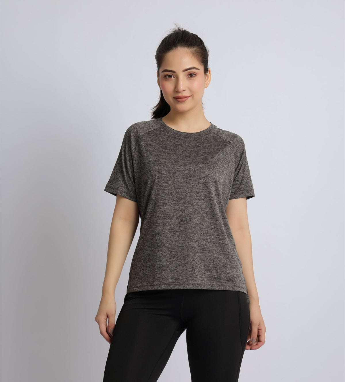 Dark grey melange active relax tshirt -Active relax t shirt