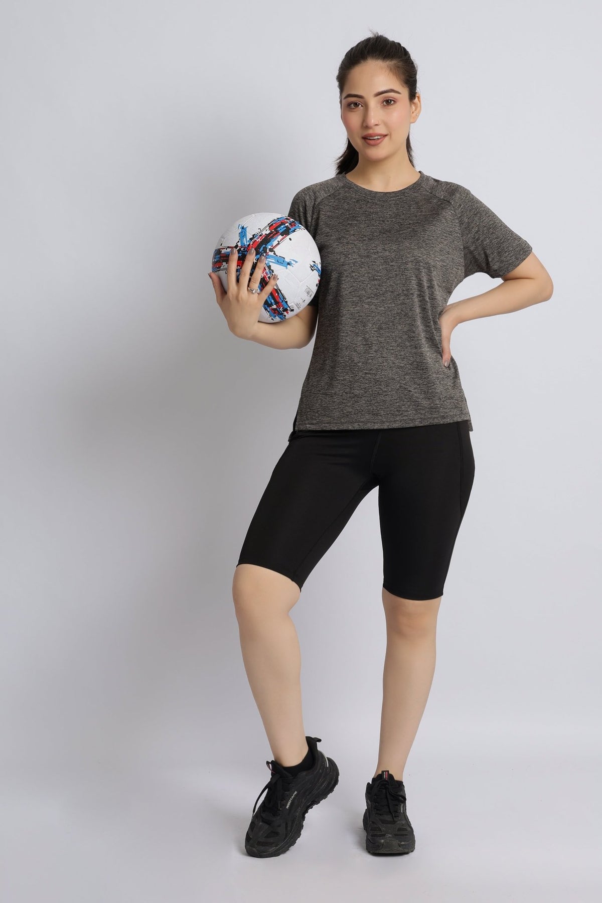 Dark grey melange active relax tshirt -Active relax t shirt
